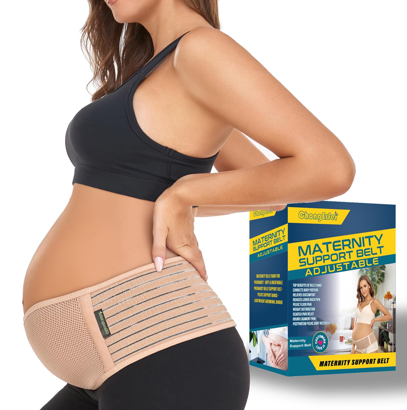 ChongErfei Pregnancy Belly Band Maternity Belt Back Support Abdominal  Binder Back Brace - Relieve Back Pelvic Hip