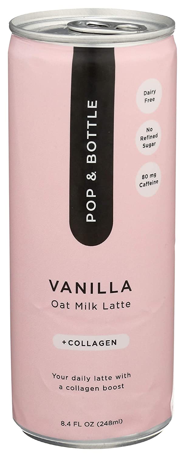 Pop & Bottle Oat Milk Latte with Collagen, Vanilla Cold Brew 8 fl
