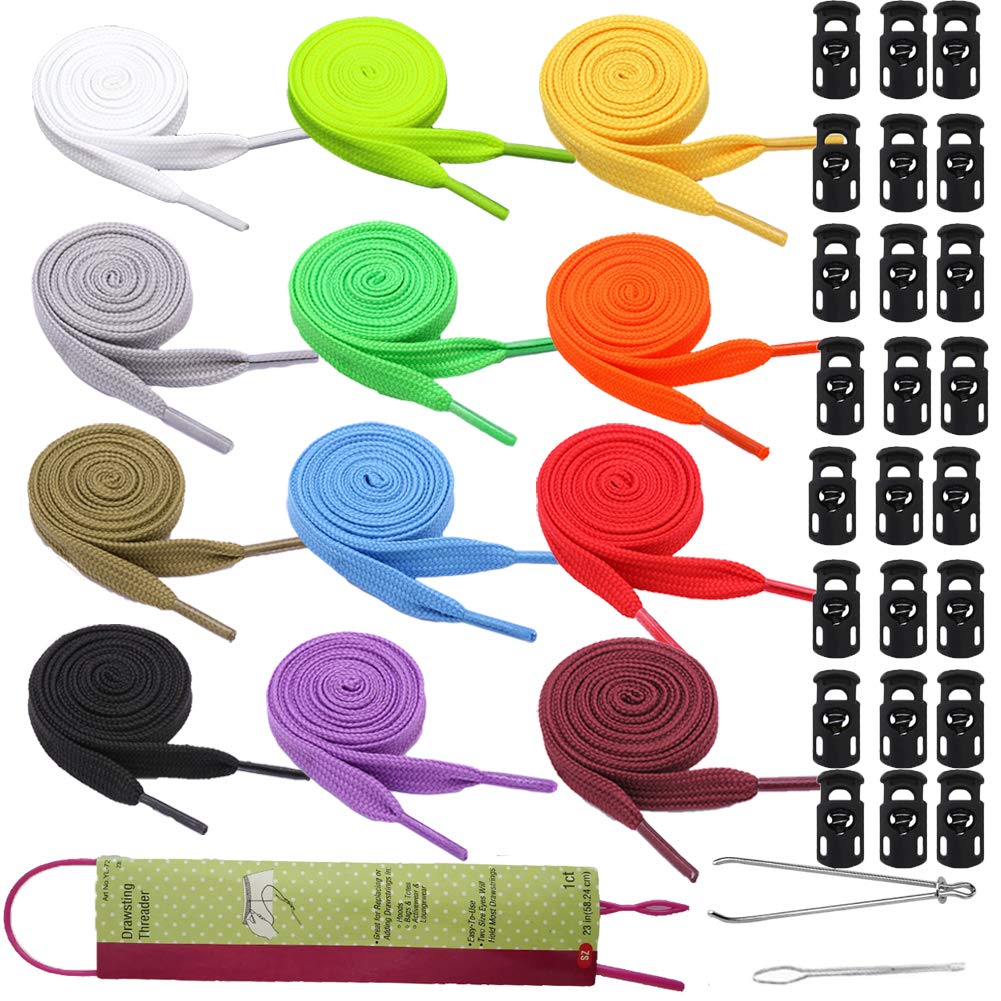 Joycoco 27 Pack Replacement Drawstrings for Sweatpants Shorts Hoodies with  Drawstring Threaders and Plastic Cord Locks Drawstrings for Jackets Swim  Trunks Shoe Laces Tote Bags 47 Long (Colorful)