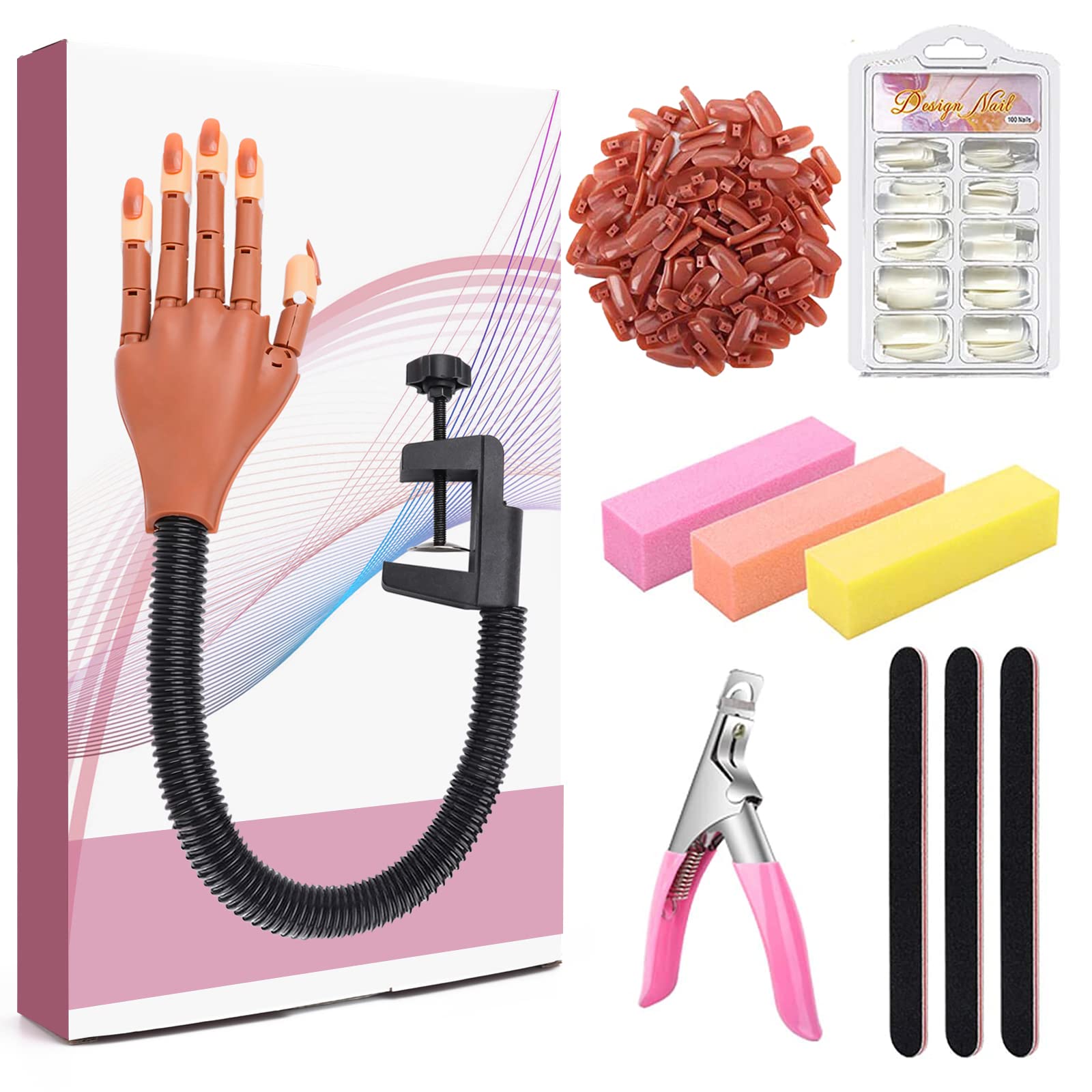 Practice Hand for Acrylic Nails, Adjustable Fake Mannequin Hands for ...