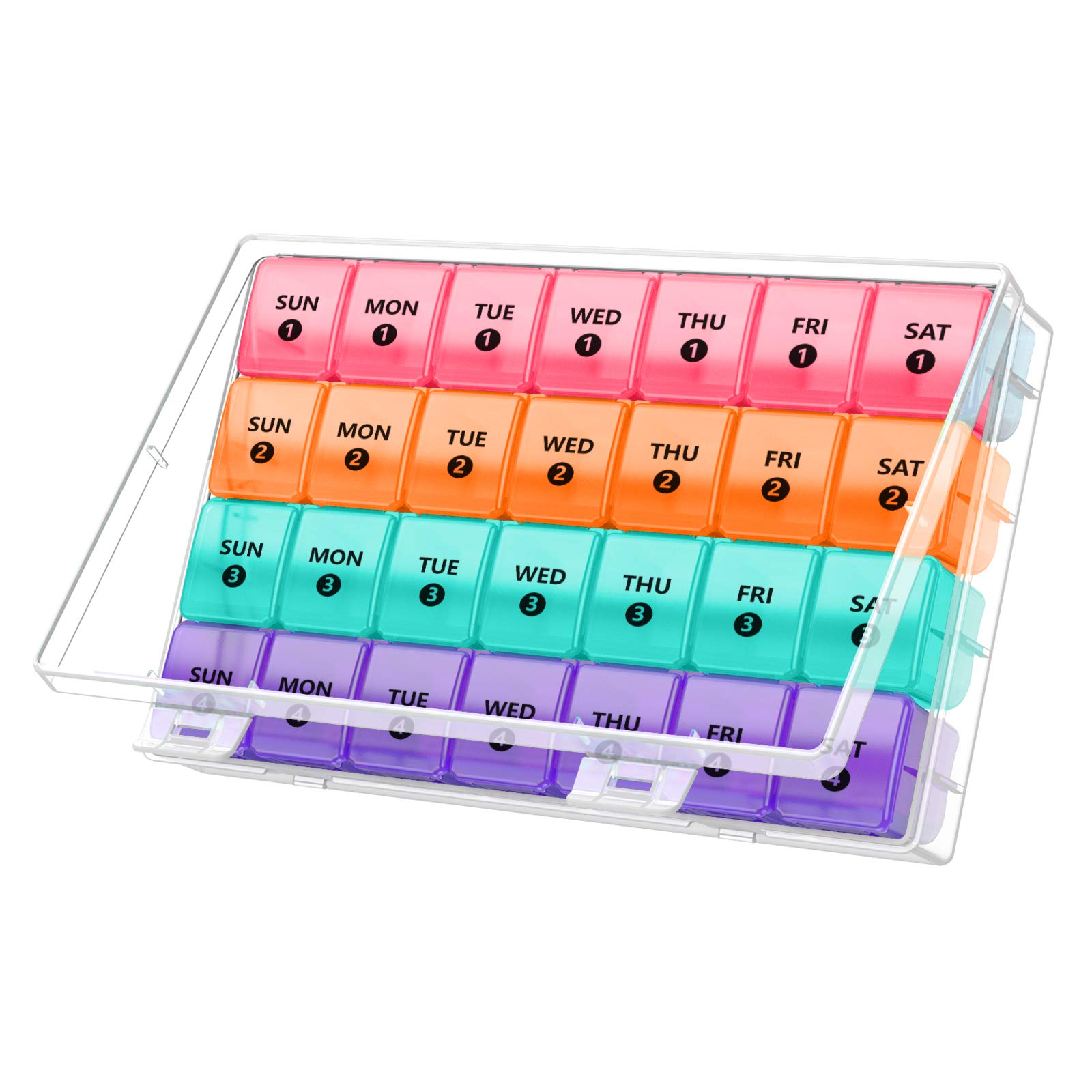 Monthly Pill Organizer 1 Time a Day with Dust-Proof Case, DANYING Extra  Large 4 Weeks Pill Box Once a Day, 28 Days Pill Container 1 Per Day, Weekly  Vitamin Case, Daily Medicine