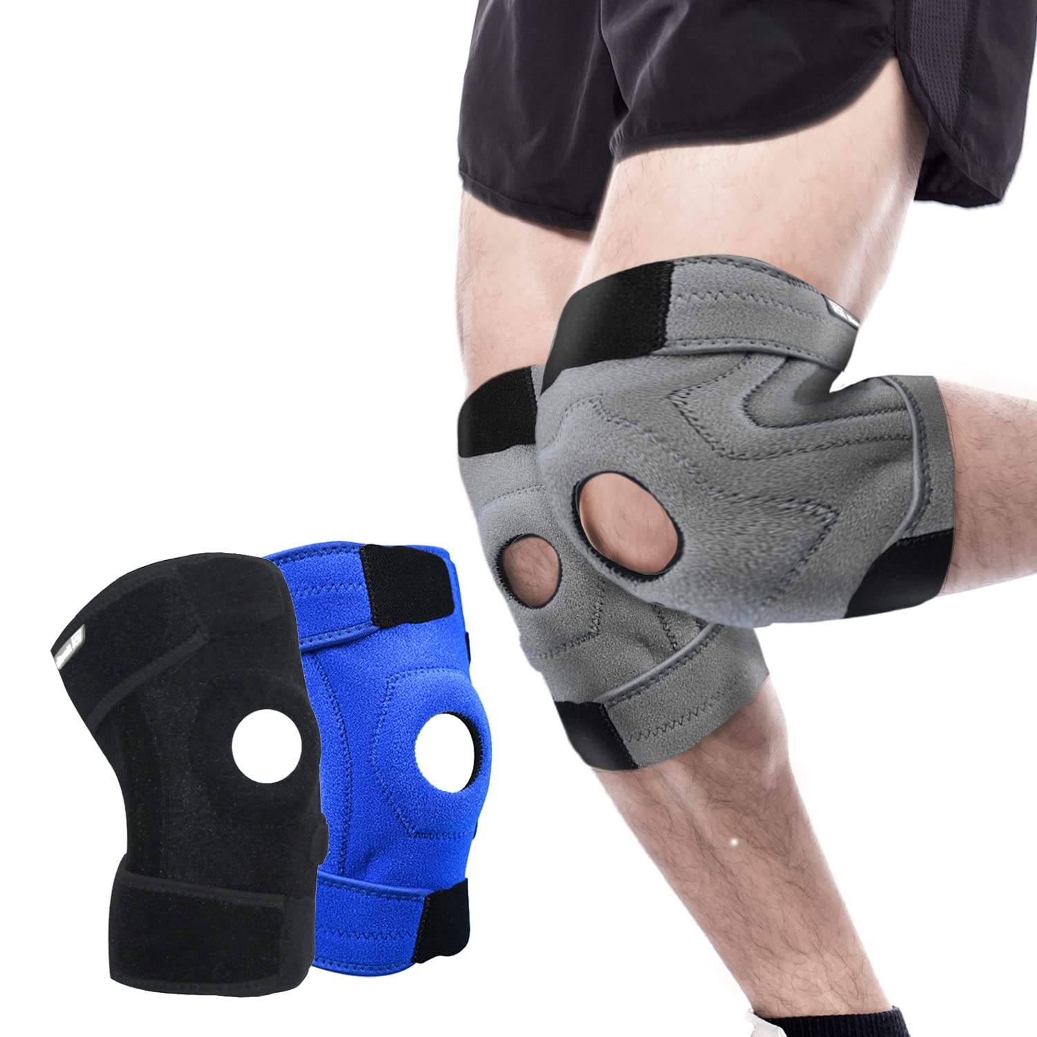 Movefix Knee Braces For Knee Pain Patella Knee Braces For Knee Pain for Men  and Women- Helps in Knee Support - Injury Recovery Knee Brace for Meniscus  Tear Arthritis Workout (2XL/3XL Gray)