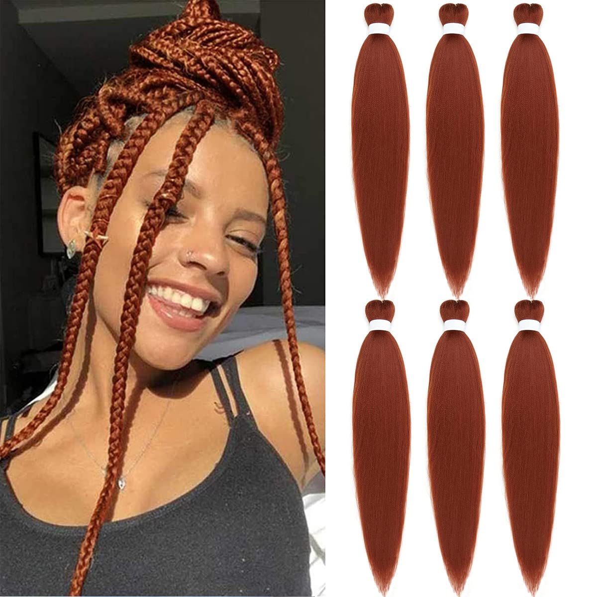 26”EZ Pre-Stretched Crochet Braids Box Braiding Hair Extensions Low  Temperature