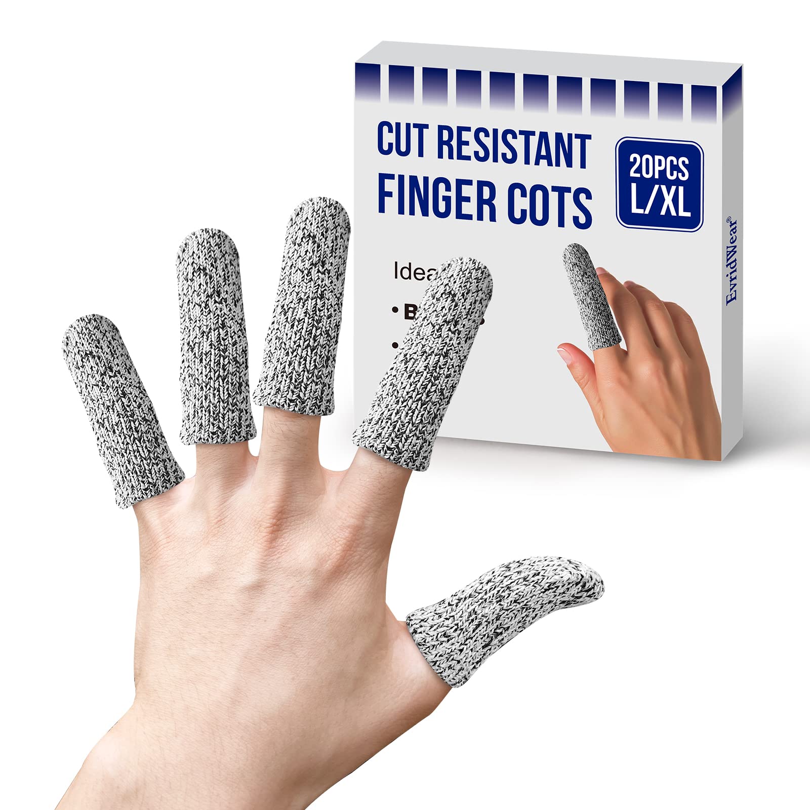 Evridwear 20PCS Finger Cots Cut Resistant Finger Sleeves,Glove