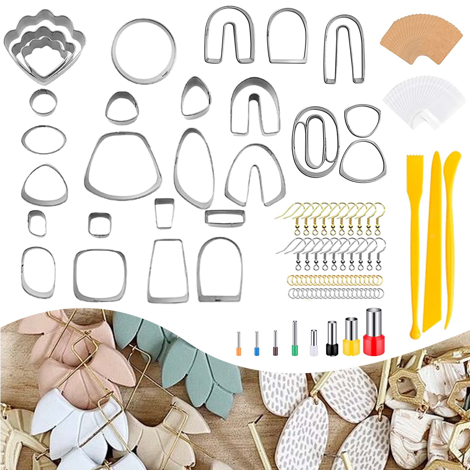 Apiemo 138 Pcs Polymer Clay Cutters Set Classic Shapes Clay Earring Cutters  Molds for Polymer Clay