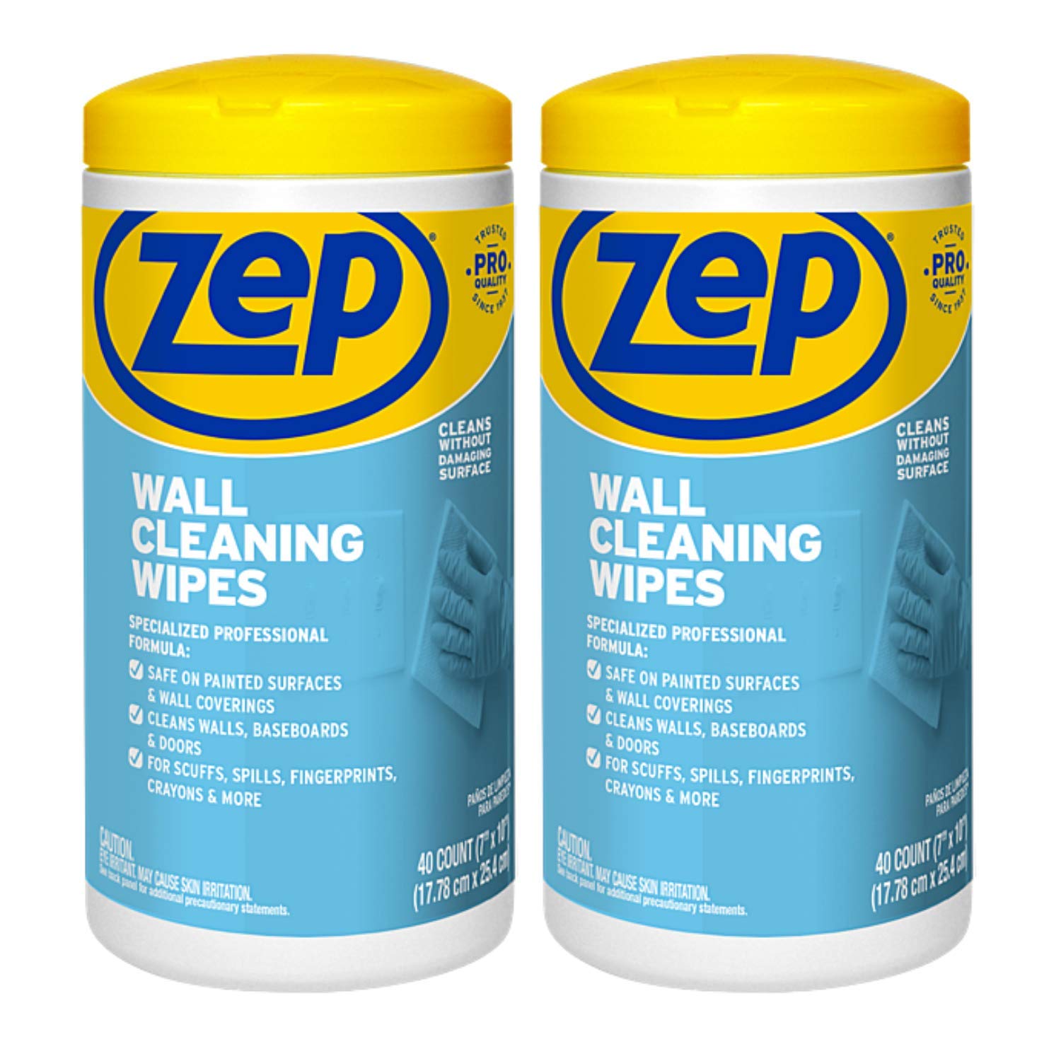 Zep Wall Cleaning Wipes - 40 Count (Pack of 2) R42210 - Remove Stains From  Walls From Crayons