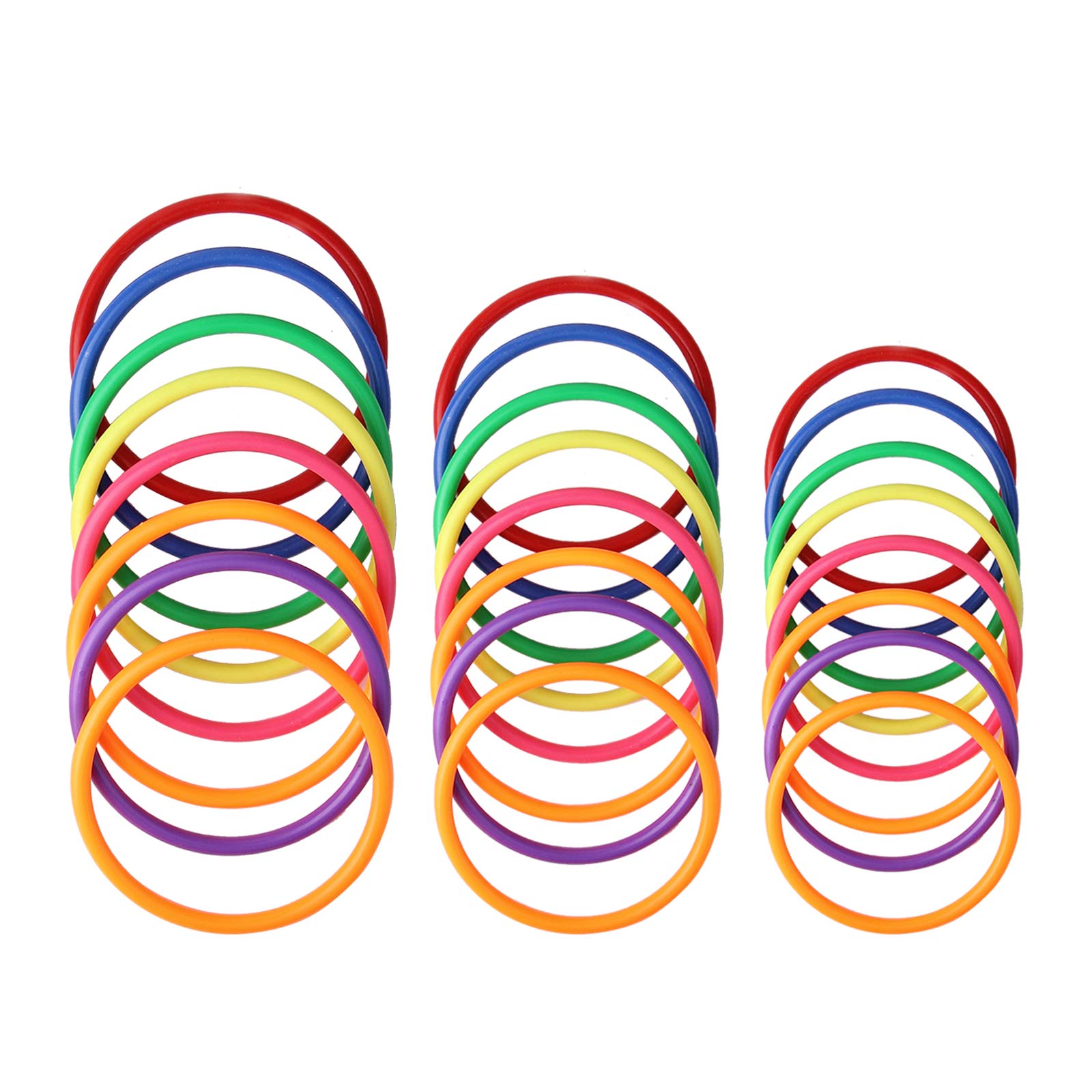 Gamie Plastic Carnival Rings (Pack of 24) | 24-2.5” Rings for Ring Toss | Fun Target Toys | Cool Homemade School and Carnival Party Favors