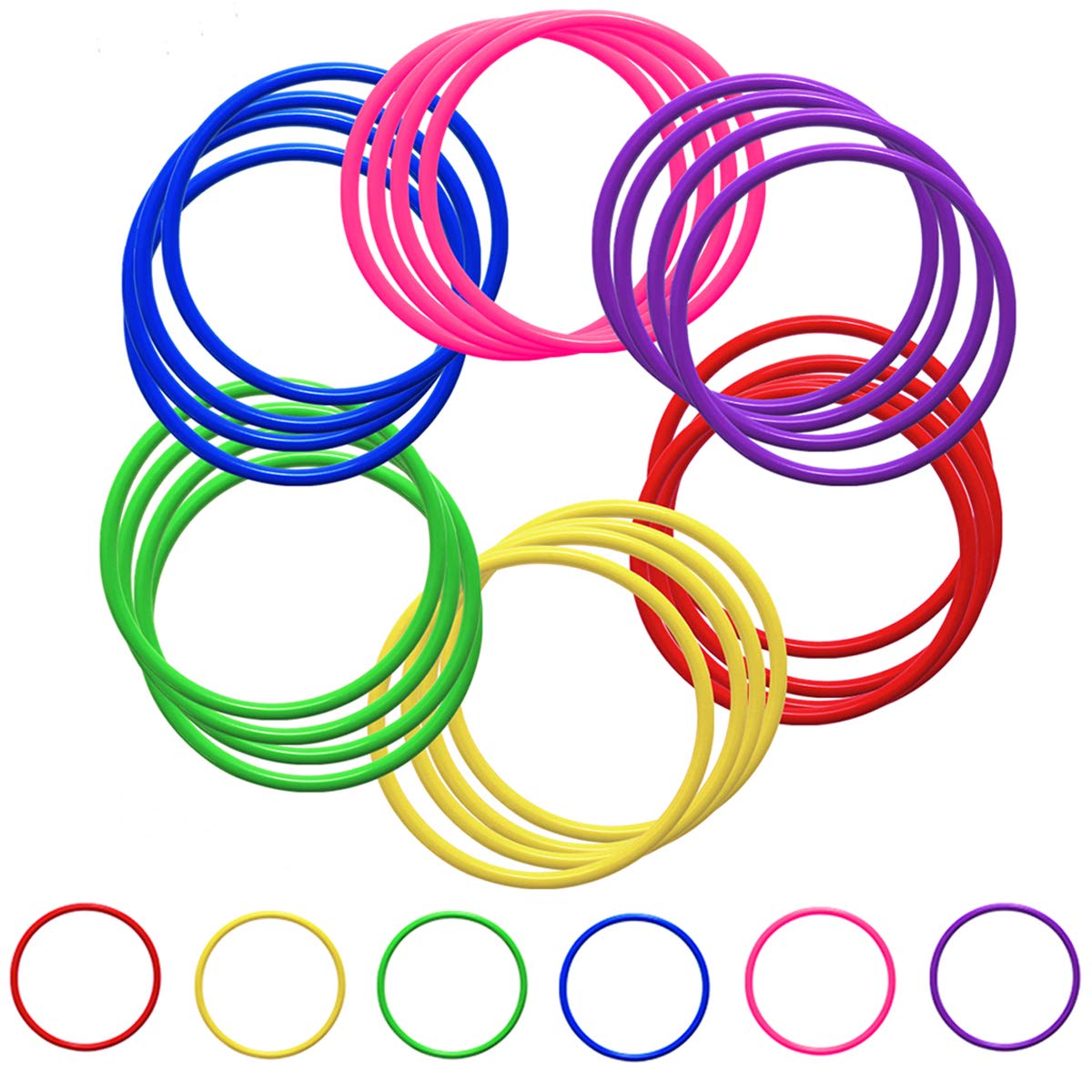 Heatoe 30 Pcs Colored Plastic Toss Rings, Plastic Rings for Home