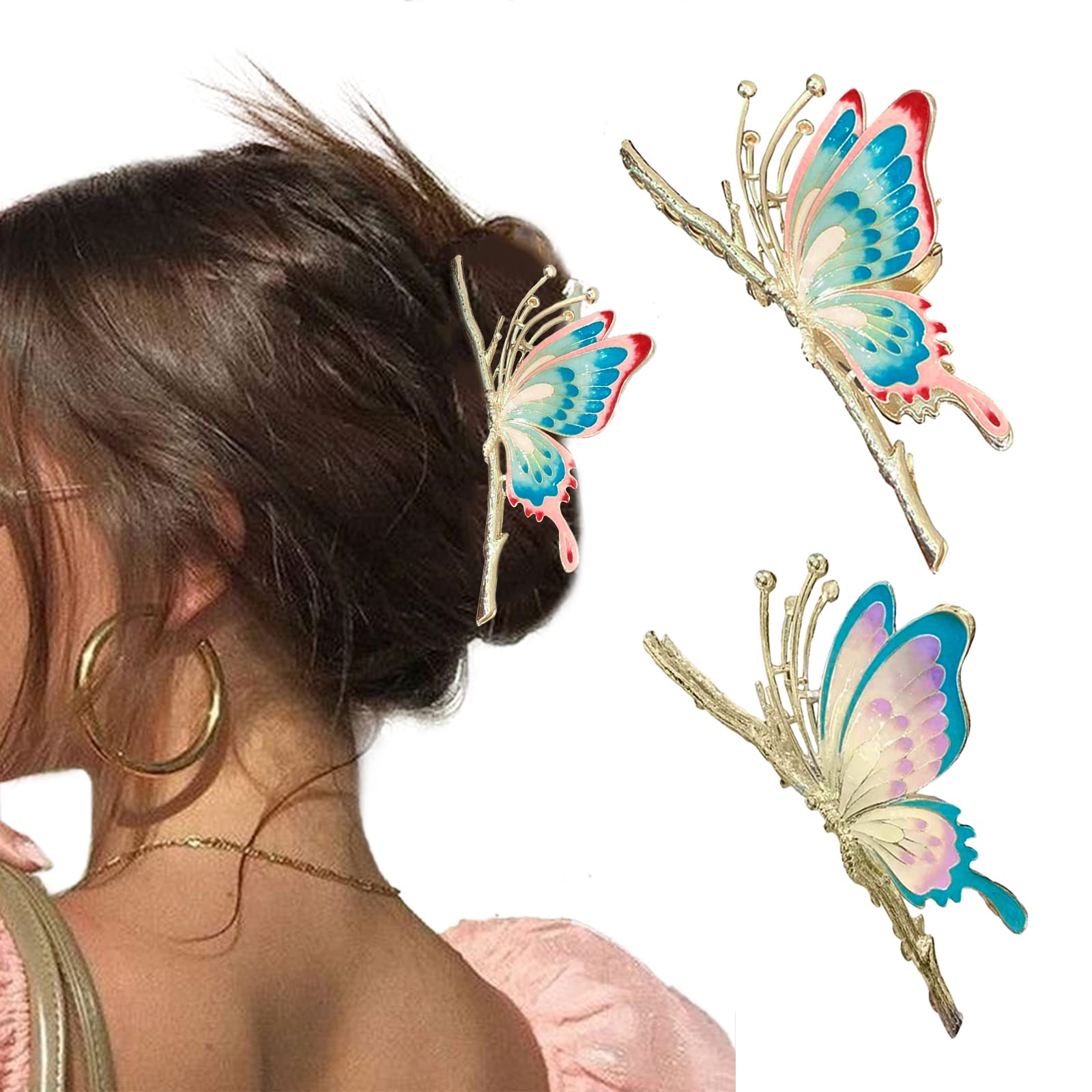 butterfly hair grips