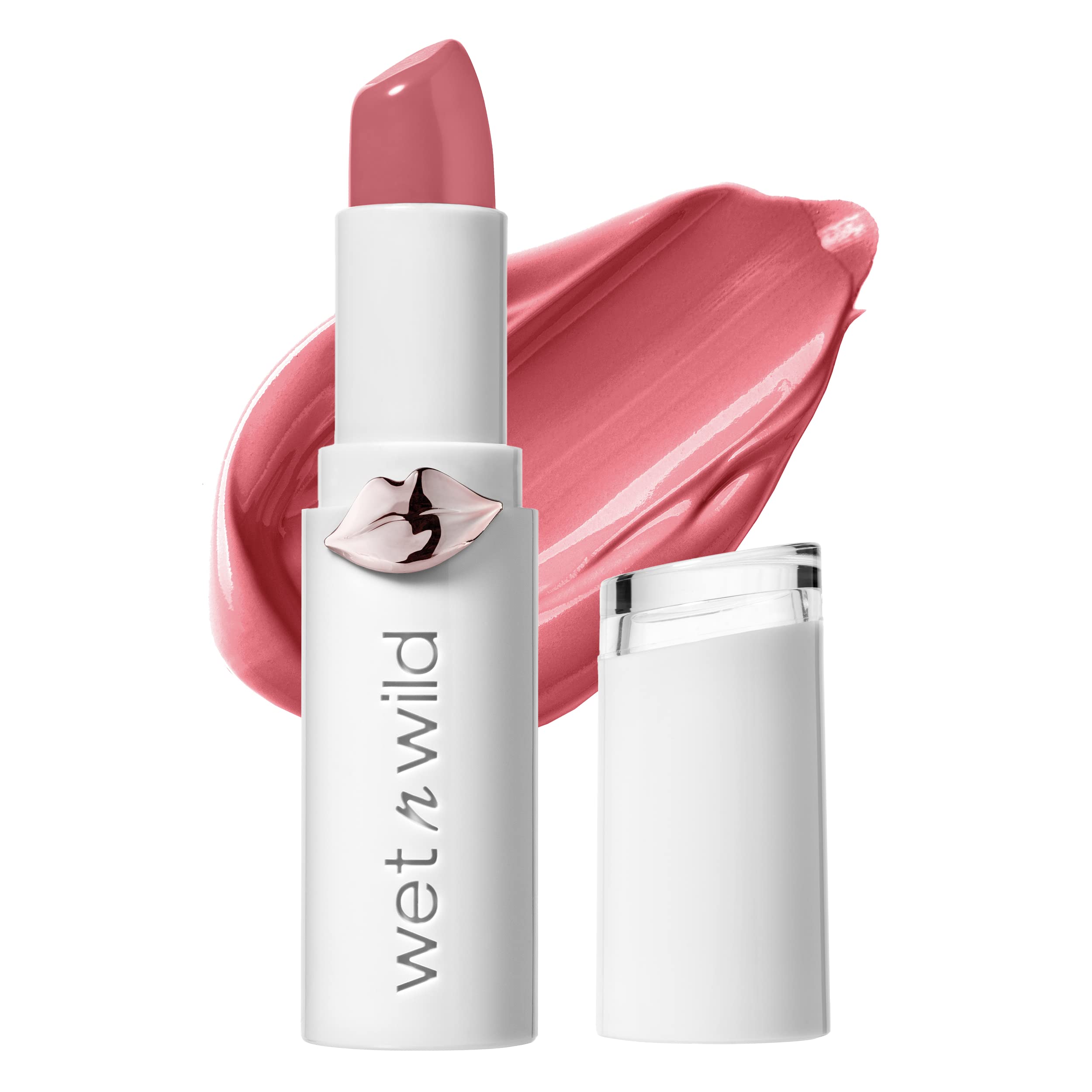 Lipstick By Wet n Wild Mega Last High-Shine Lipstick Lip Color Makeup,  Bright Pink Pinky