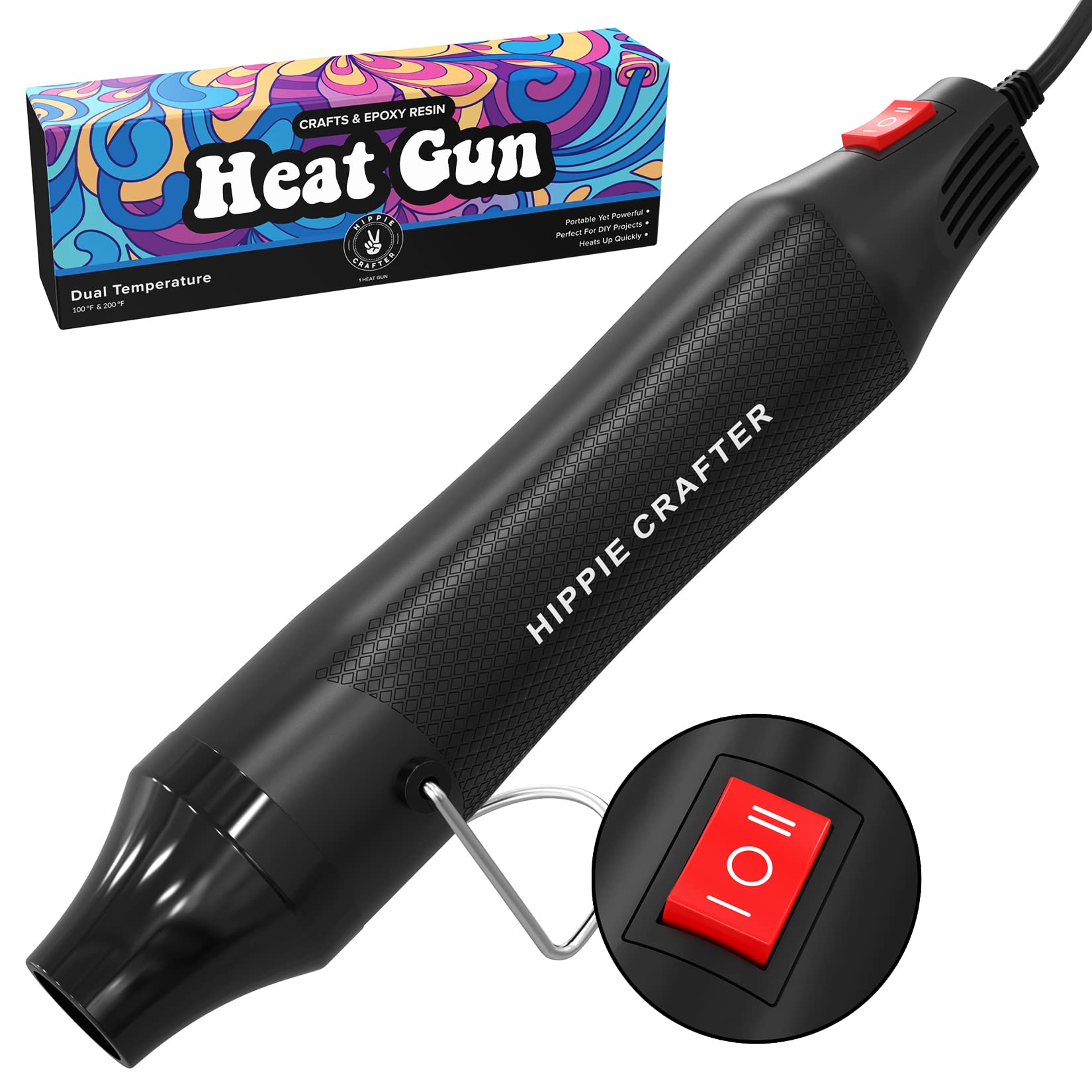 Craft Heat Gun for Crafts 2 Speed Small Heat Gun for Resin 300W Mini Hot  Air Art Torch Tool for Polymer Clay Dryer Candle Making Shrink Wrapping  Embossing Epoxy Painting Tumblers Crafts