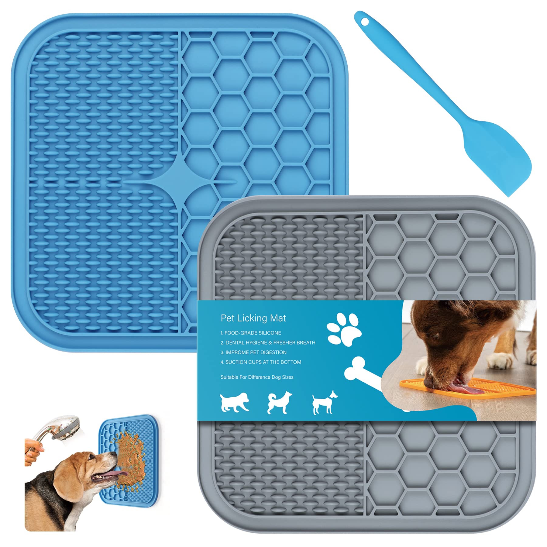 Pet Lick Pad Slow Feeder Licking Silicone Mat For Pet Dogs Cats