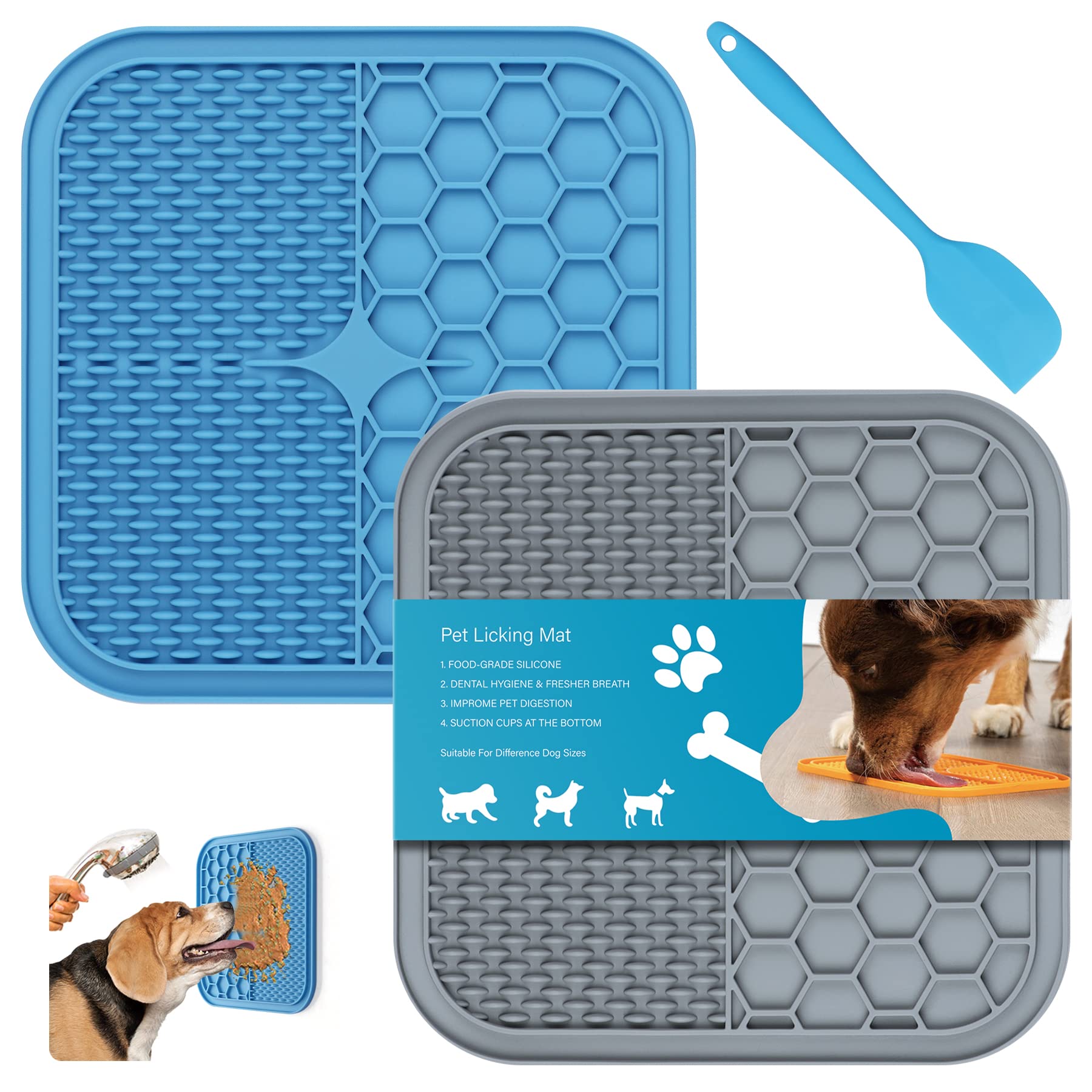 Lick Mat for Dogs Slow Feeder Licking Mat Anxiety Relief Lick Pad with  Suction Cups for Peanut Butter Food Treats Yogurt, Pets Bathing Grooming