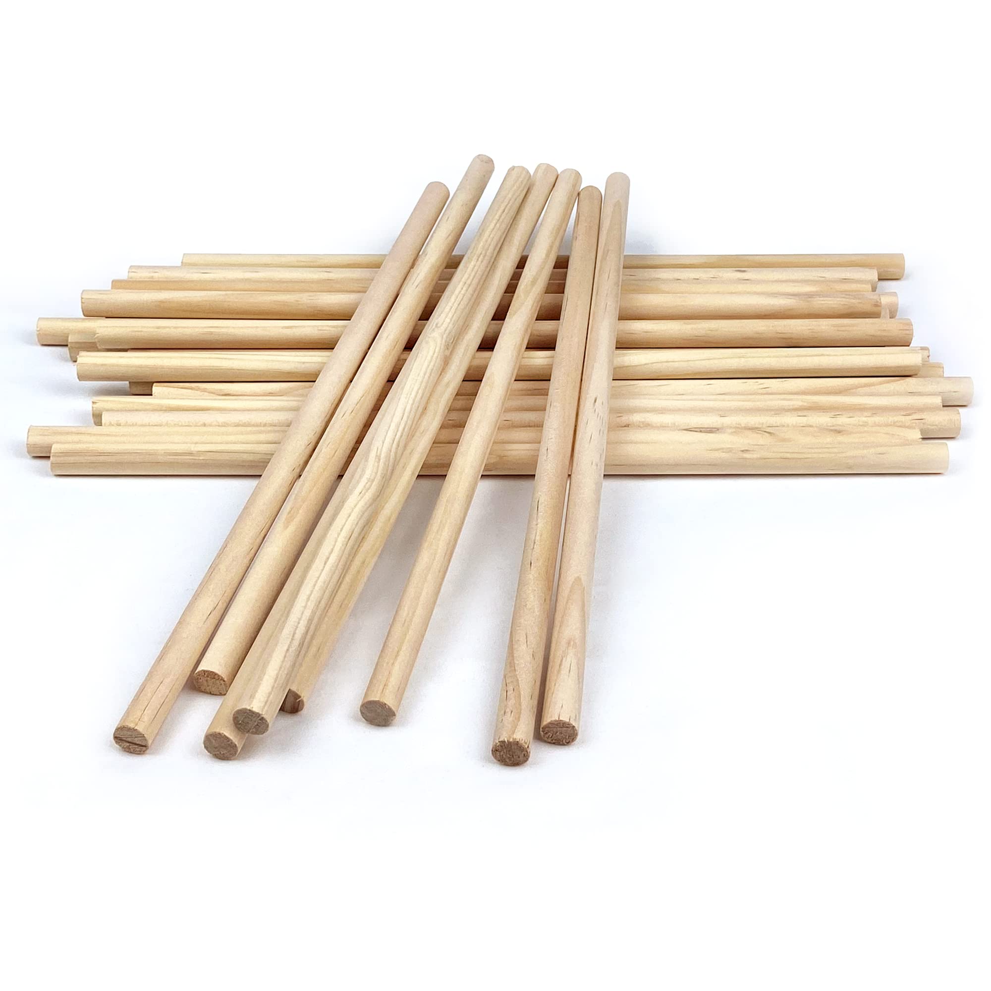 Round Wooden Dowels, 3/4 x 12 Inch, Natural Pine, MADE IN TH