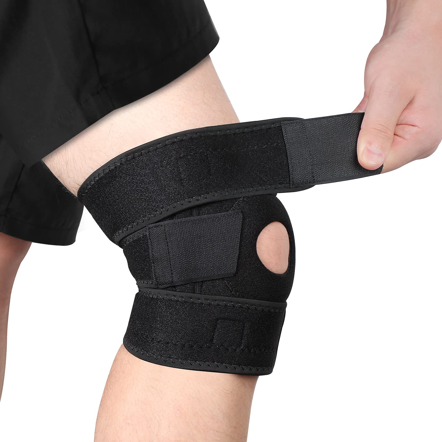 Knee Brace with Side Stabilizers, Knee Compression Sleeve, Knee Wrap for  Meniscus Tear Knee Pain ACL MCL Injury Recovery Adjustable Knee Support for  Men and Women