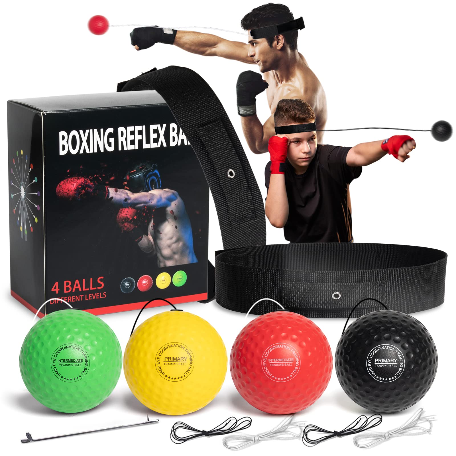 OLIKER Boxing Reflex Ball Family Pack Plus with Adjustable