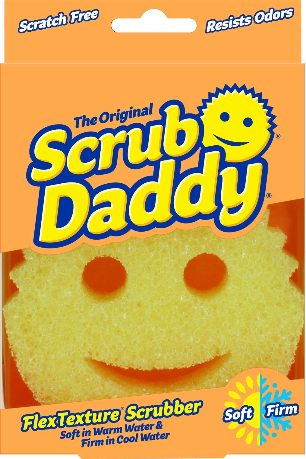 THE ORIGINAL Scrub Daddy Non-Scratch FlexTexture Dish Sponge YELLOW Smiley  Face 859547004008