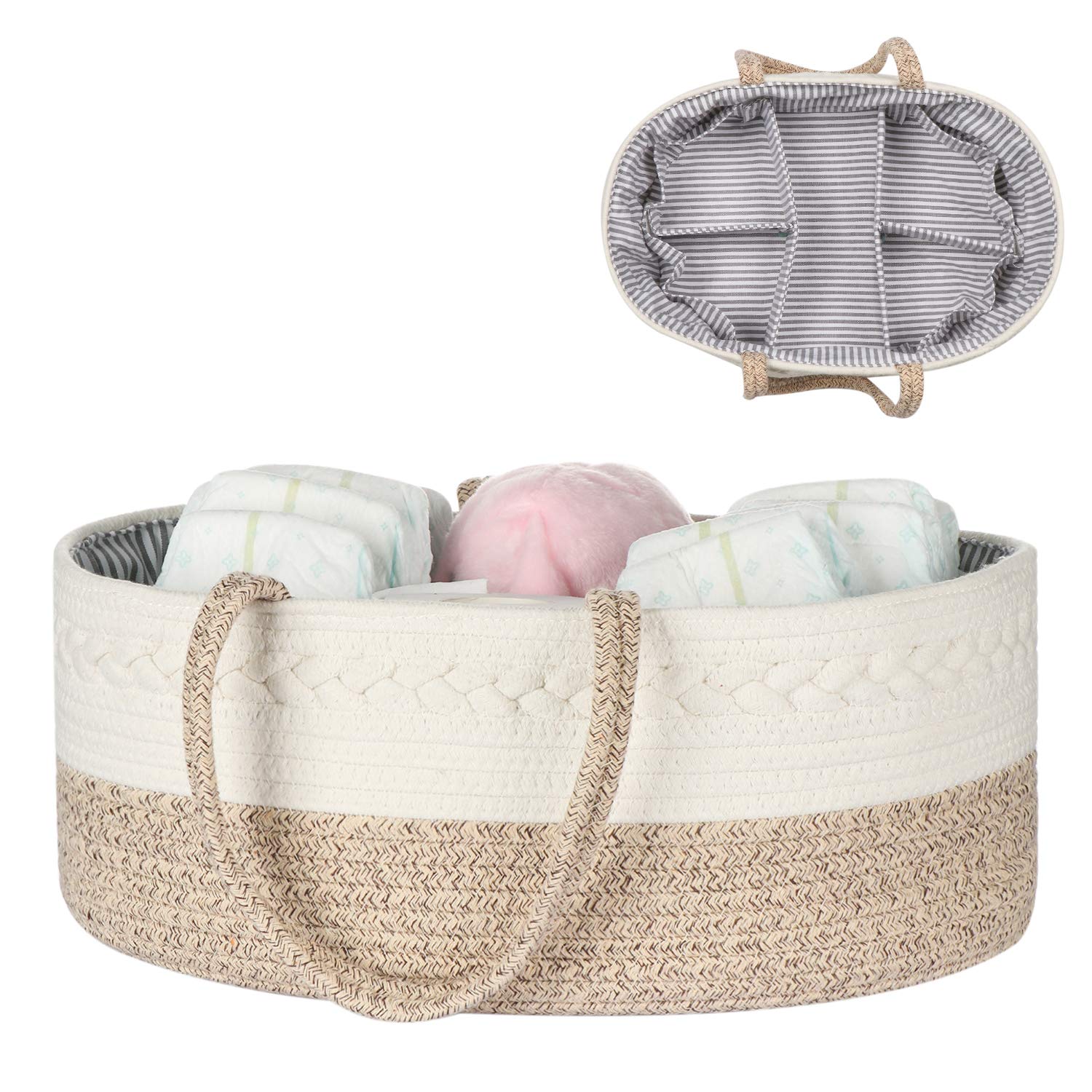 Nursery Storage Basket, Diaper Caddy Organizer, Nursery Oval