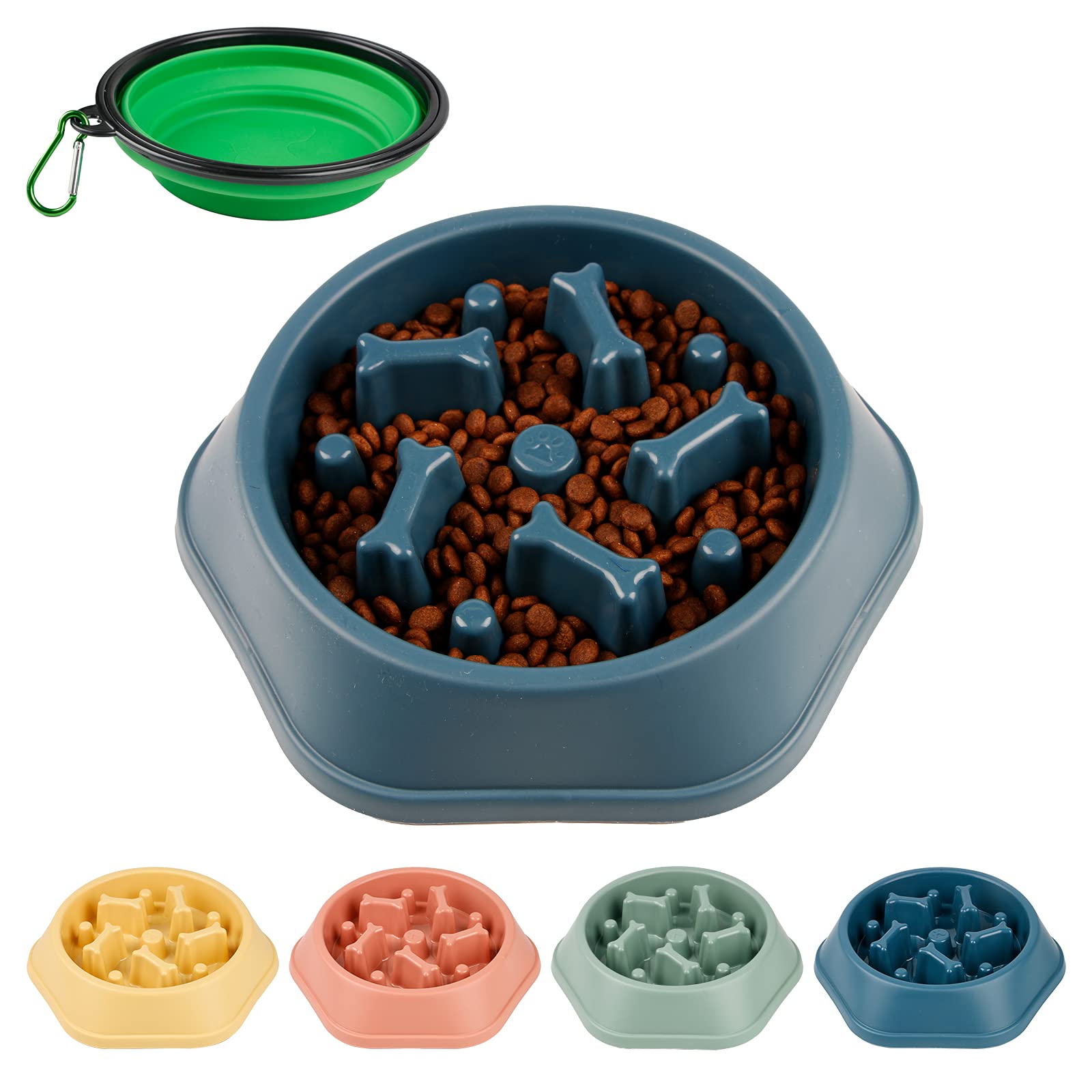 DPOEGTS Slow Feeder Dog Bowl, Puzzle Dog Food Bowl Anti-Gulping Interactive Dog  Bowl and Water