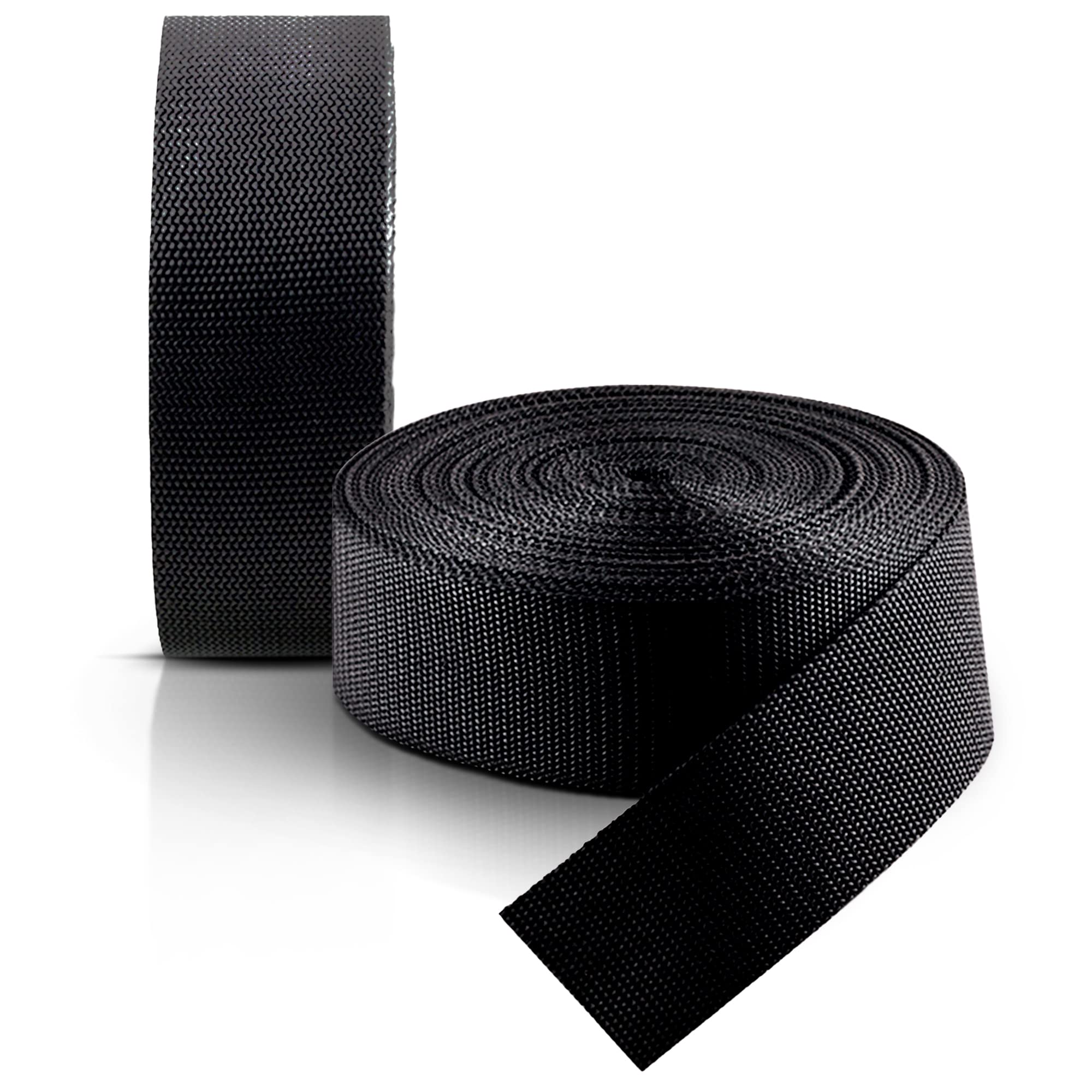 Houseables Polypropylene Webbing, 2 Inch Strapping, Polypro Strap, 2 W x  25 Yards (Two 12.5 Yard Rolls), Black, for Furniture, Upholstery, Seatbelt  Material, Bags, Canoe Seat, UV Resistant Fabric