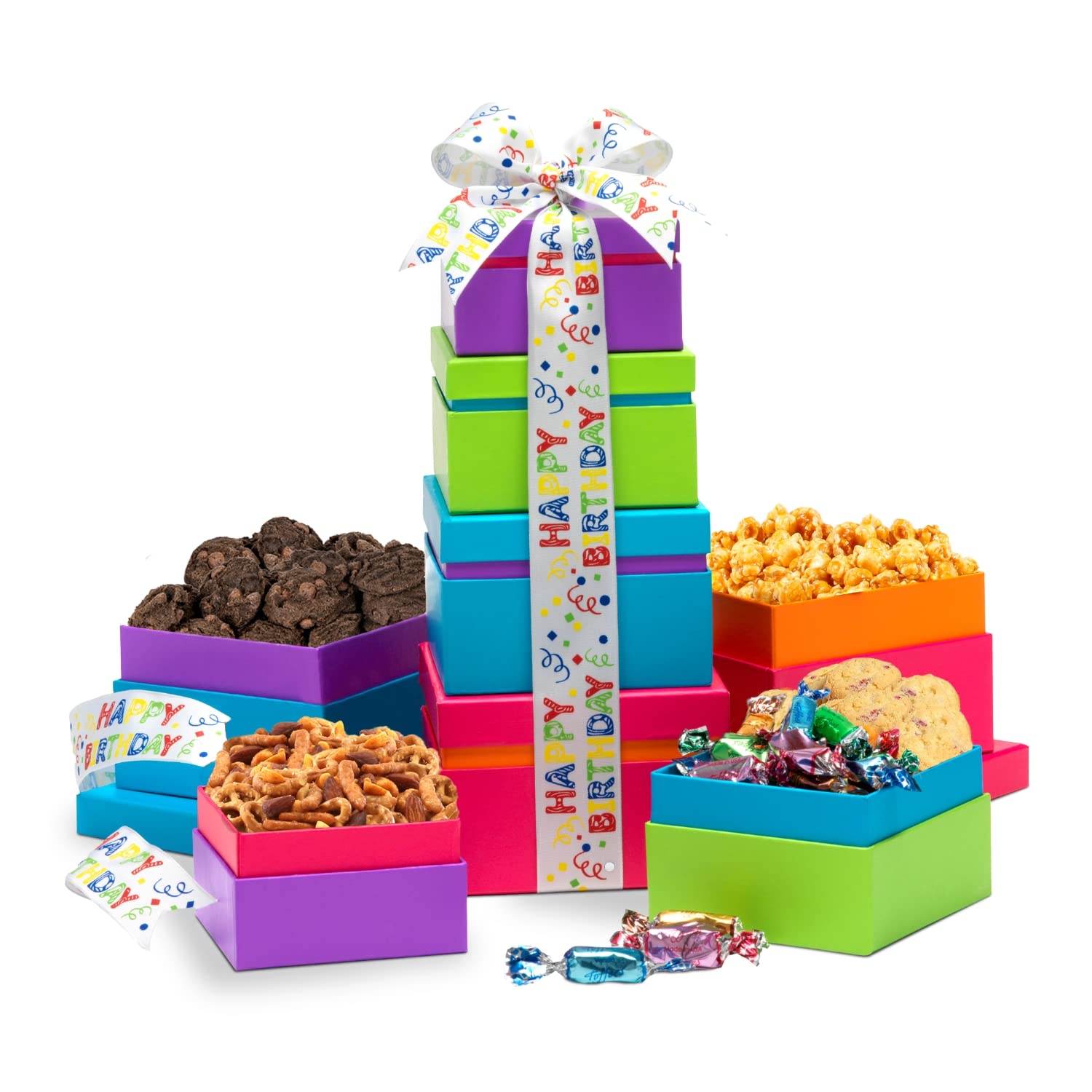 thinking of you assorted candy gift box - unique sympathy gift ideas  candies basket for adults, llege students, men or women, kids, teens 