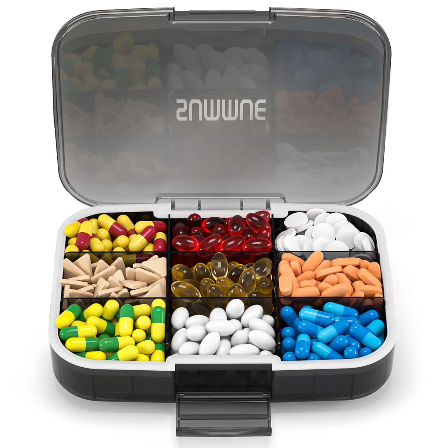 Travel Pill Container Medication Organizer - Portable Pill Case and Pill  Box for Purse - Daily Pill Organizer - Moisture Proof Vitamin Holder 