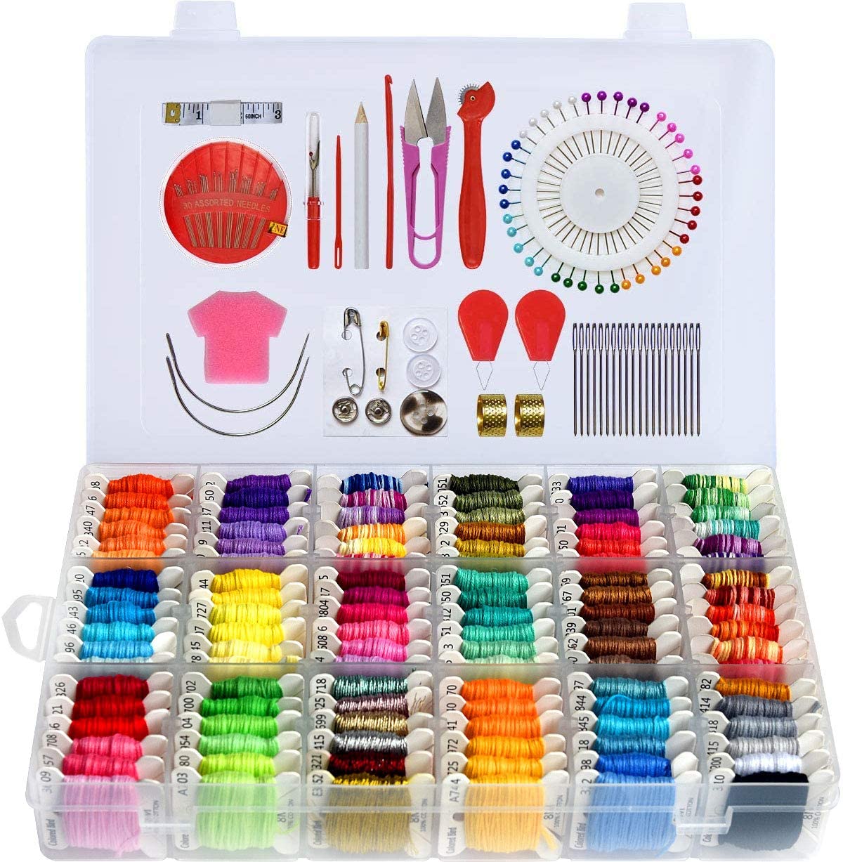 Embroidery Floss Cross Stitch Threads String Kits with Organizer