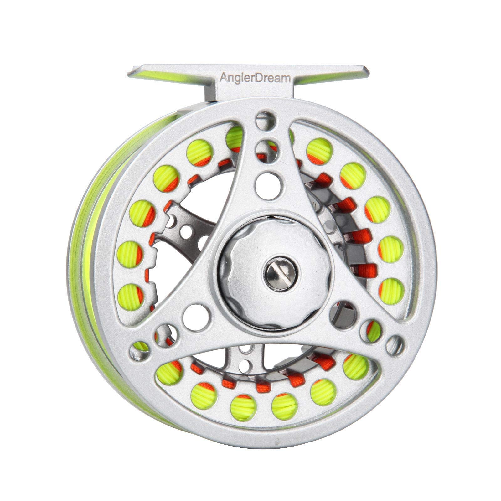 ANGLER DREAM (1/2WT 3/4WT 5/6WT 7/8WT) Fly Reel with Line Combo Aluminum  Alloy Large Arbor Fly Fishing Reels Weight Forward Fly Line with Braided  Backing Taper Leader Pre-Tied Silver Reel&Fluo Yellow Line(Pre-load)