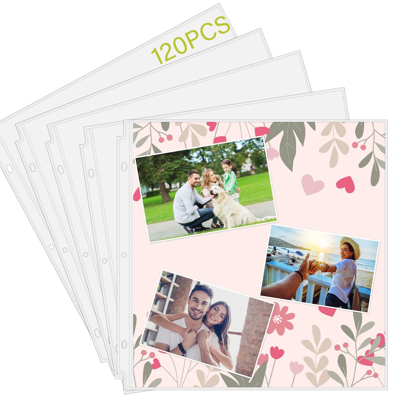 120 Pcs Photo Album Refill Pages 12 x 12 Scrapbook Page Protectors Clear  Photo Sleeves for 3 Ring Binder Acid Free Photo Protective Sleeves Photo  Album Archival Safe (Classic Style)