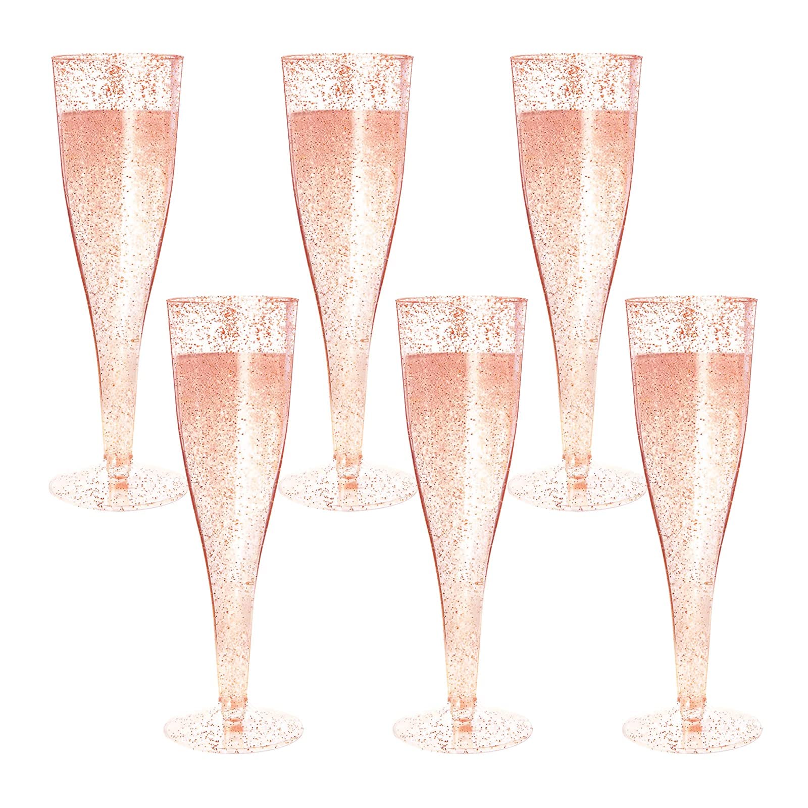 Champagne Flute, Glitter Rose Gold