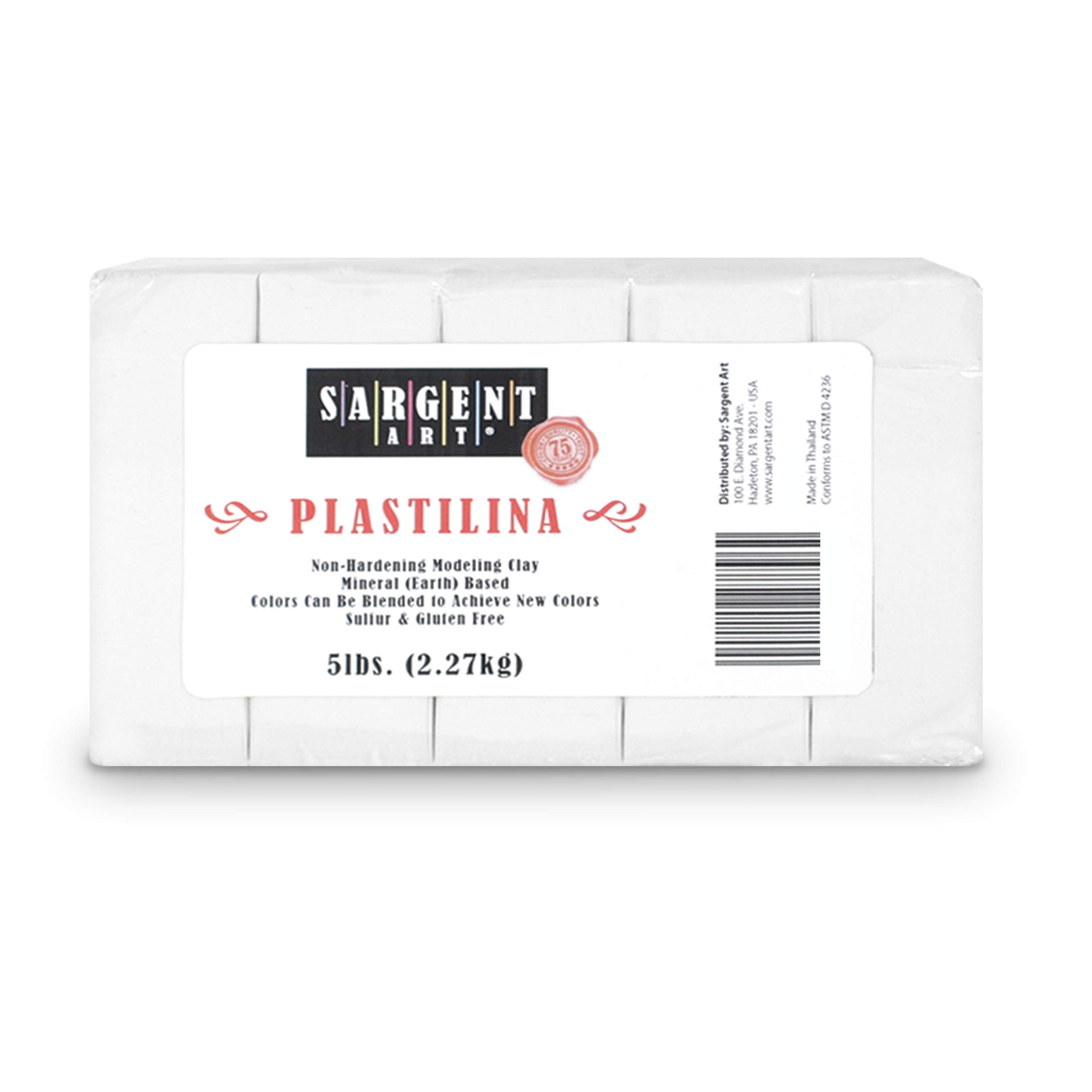Sargent Art Plastilina Modeling Clay White 5 Pound Non-Hardening Long  Lasting & Non-Toxic Great