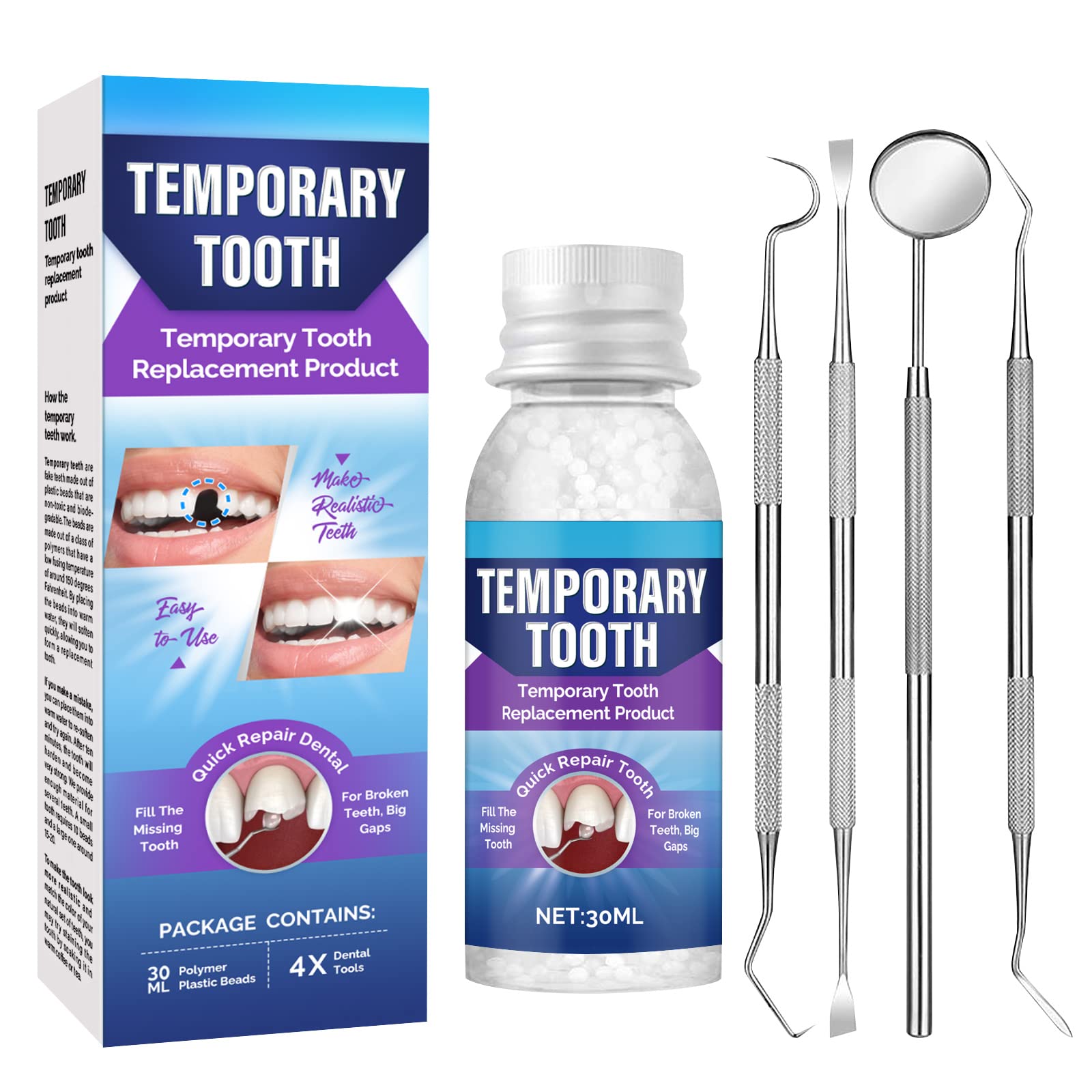 Temporary tooth repair kit #foryou #tooth #temporarytooth #foryoupage , Temporary Tooth