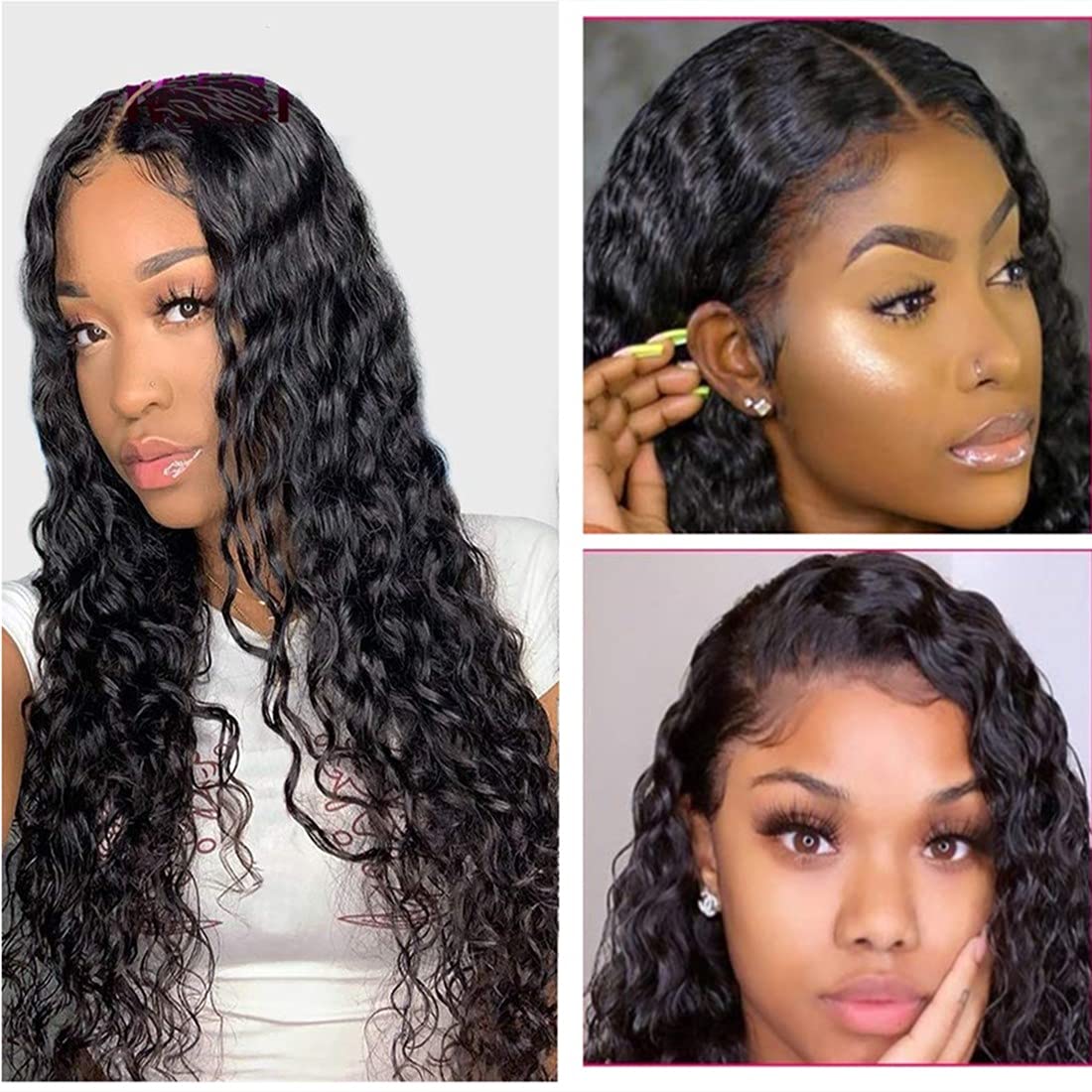 Lace Front Wigs Human Hair Water wave T-Part Wig Brazilian Virgin Human Hair Wigs 4X1 Lace Front Wigs Human Hair Water wave T-Part Wig Brazilian Virgin Human Hair Wigs 4X1