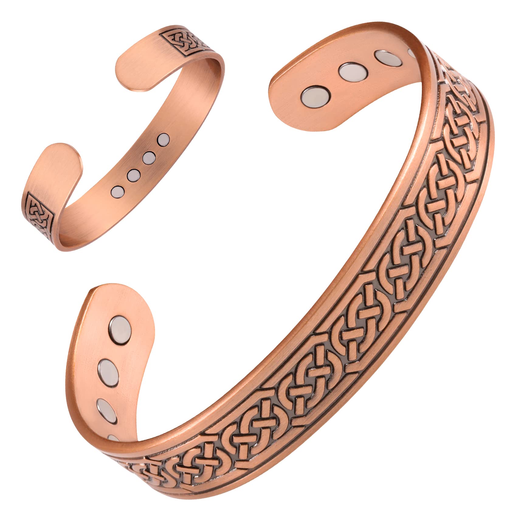 Feraco 12X Strength Wide Copper Bracelet for Men Magnetic