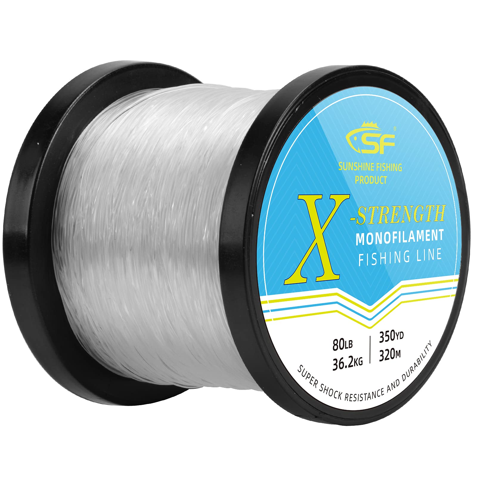 SF Monofilament Fishing Line with Spool Strong Mono Nylon Leader Line  8/10/12/15/20/25/30/40/50/60/80/100LB Clear/Green Fishing Wire Saltwater  Freshwater for Hanging Decorations Sewing Craft Balloons Clear  30LB/0.55mm/440Yds
