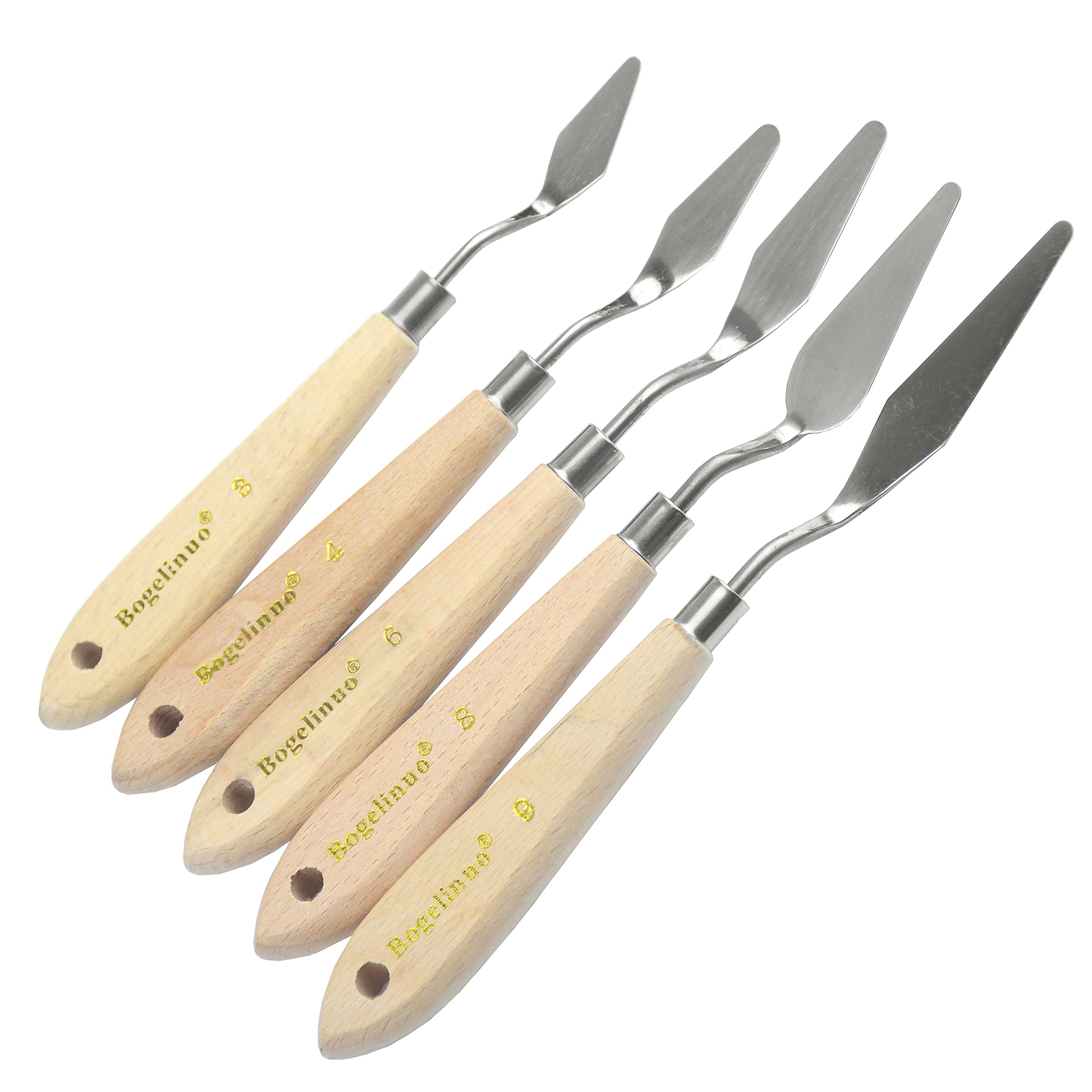 AebDerp 5 pcs Palette Knife Art Tools with Wooden Knife Handle Material for  Painting Canvas & Palette Knife for Acrylic Painting