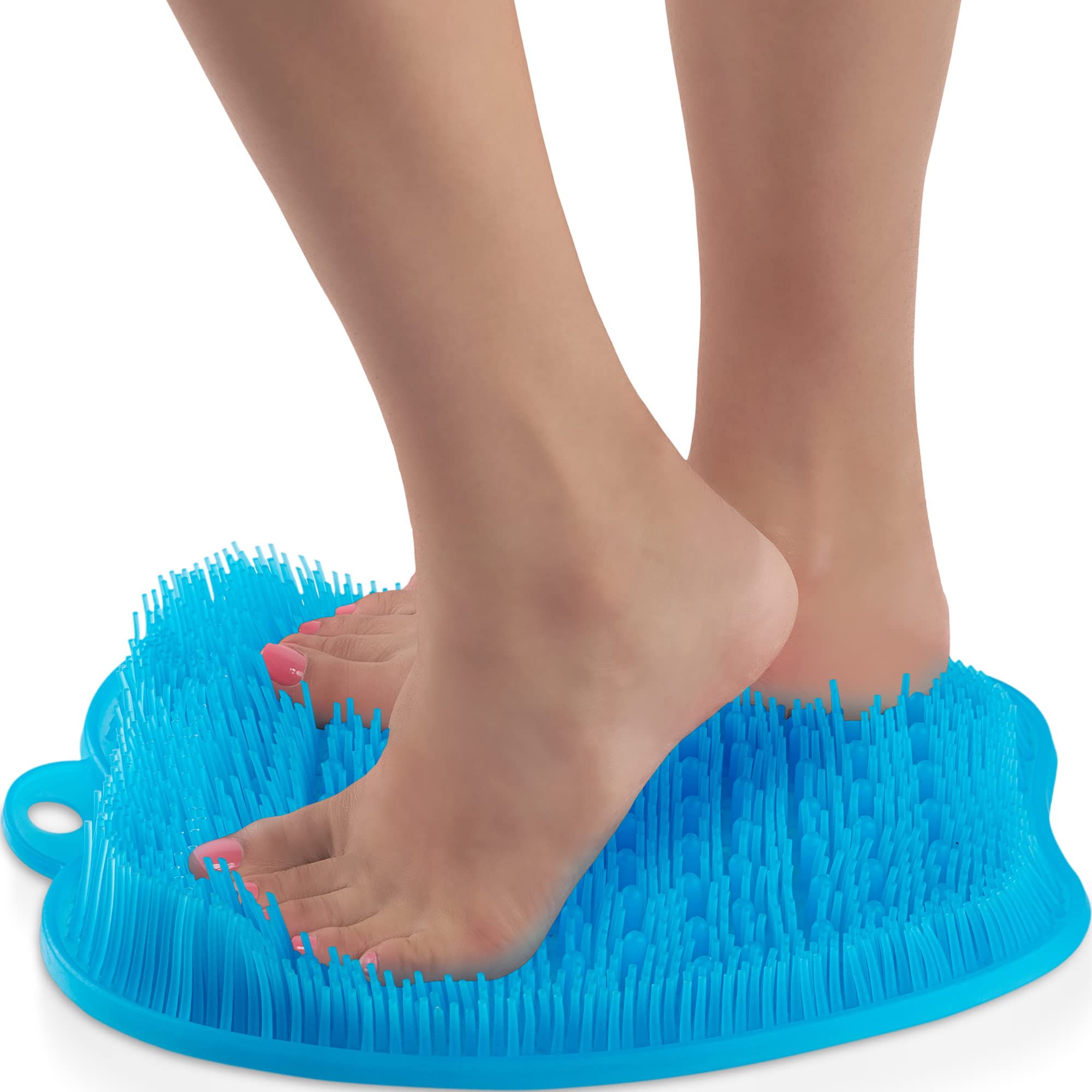 Majestic Ace Shower Foot Scrubber MAT-FOOT Circulation & Relieve Tired Feet, Foot Scrubber for Use in Shower with Non-Slip Suction Cups Green, Size: 30