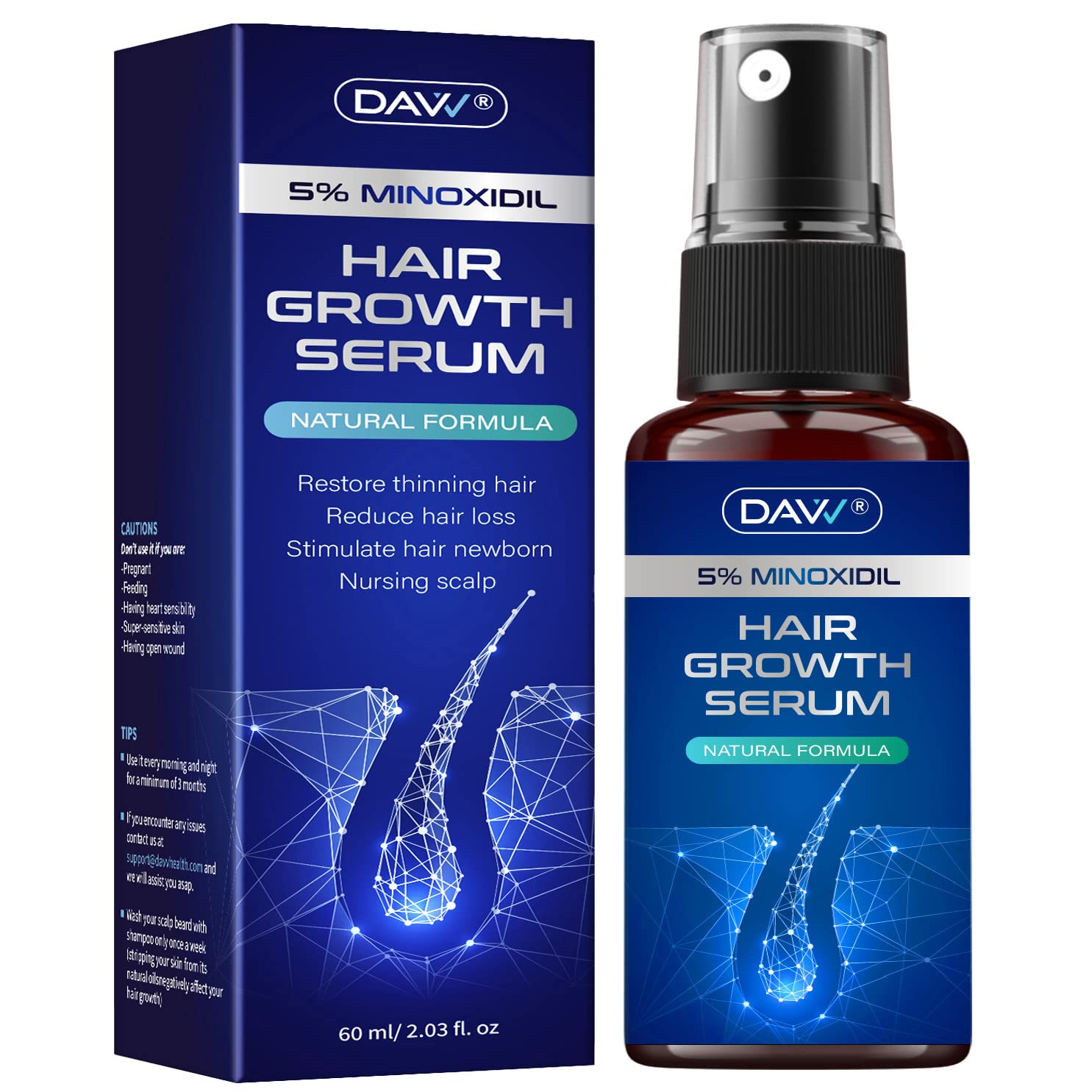 5% Minoxidil Hair Growth Serum For Men And With Biotin Hair Regrowth  Treatment For Stronger
