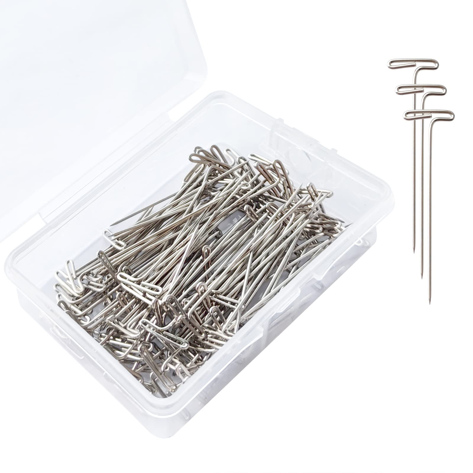 100Pcs T-PINS (25mm) For Wig On Foam Head Style T Pin Needle