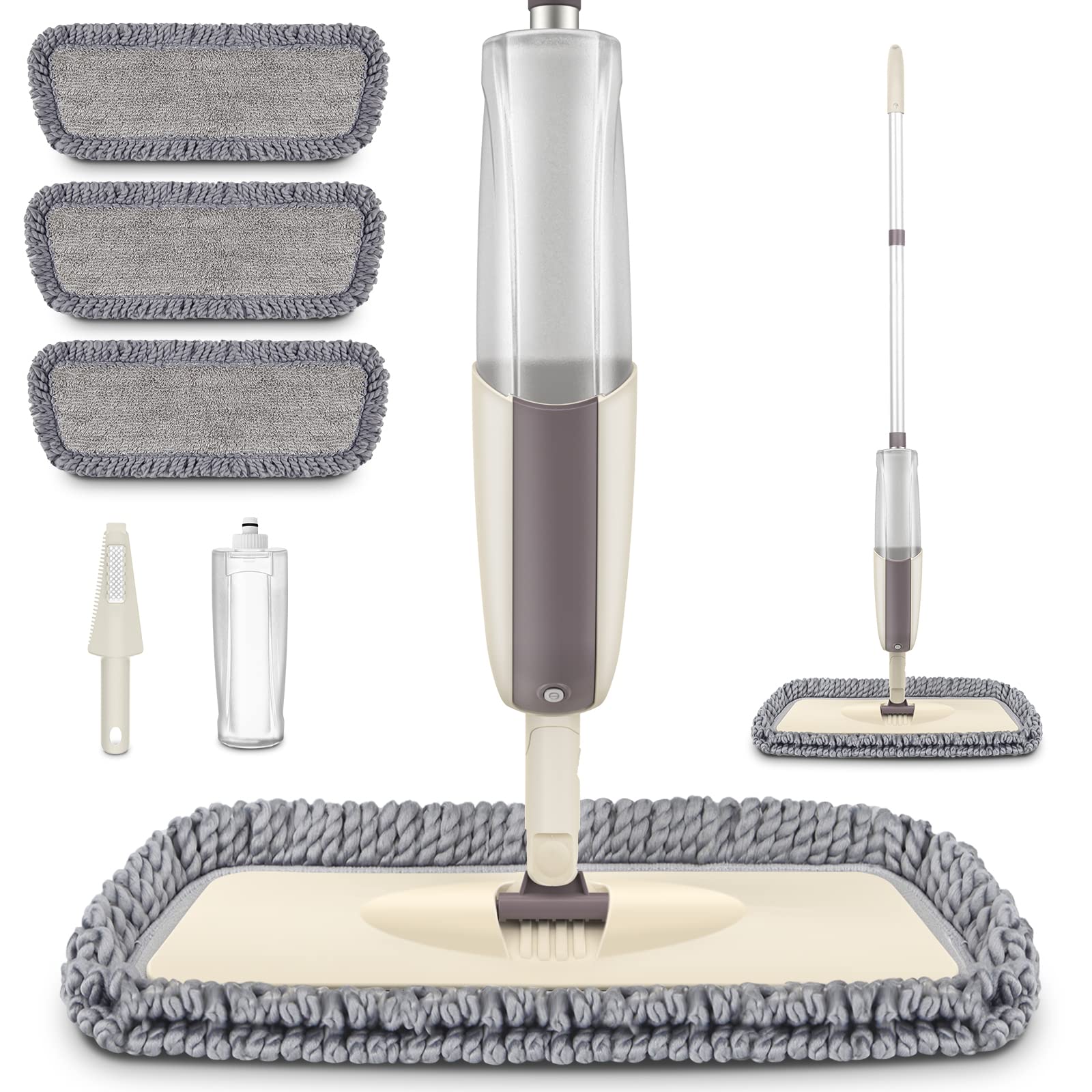 MEXERRIS Microfiber Floor Mop for Hardwood Cleaning - 360 Rotating Dust Wet Mop