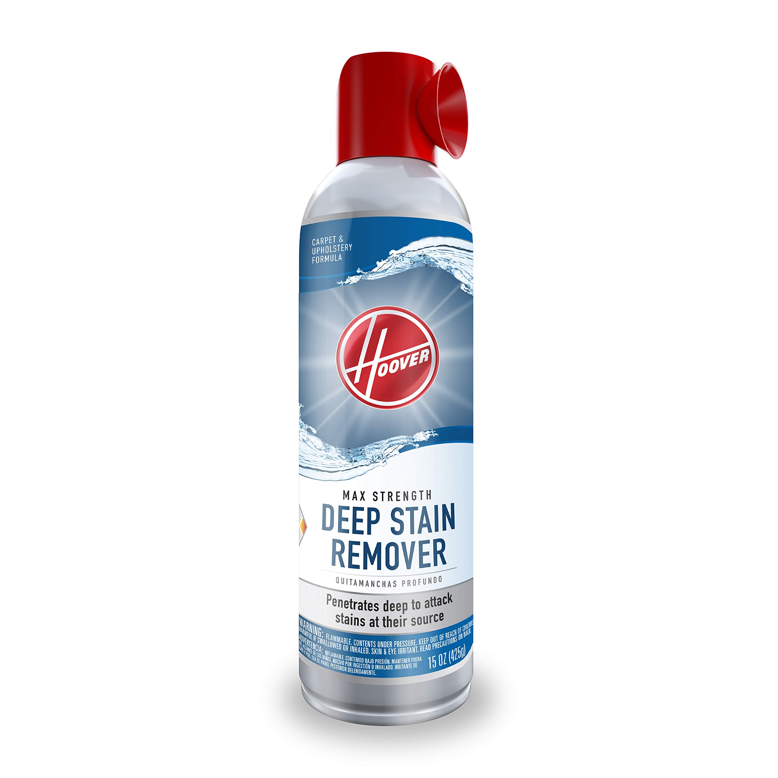 Hoover Deep Stain Remover Aerosol Spray, Carpet and Upholstery Spot Cleaner,  15 oz Cleaning Solution, AH30903