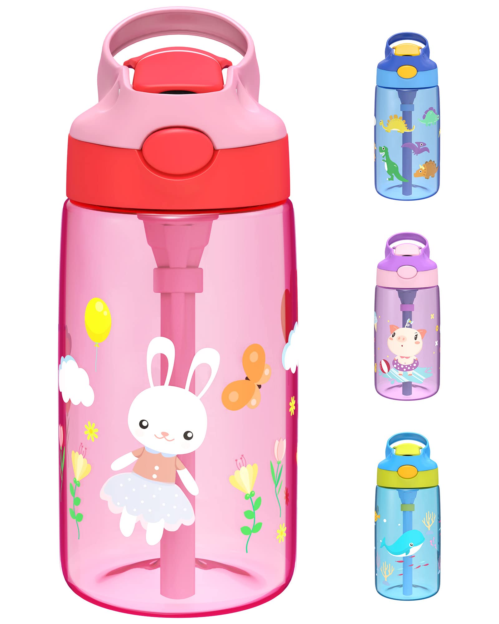 A+ Choice Kids Water Bottle with Straw & Handle - 16 oz BPA Free