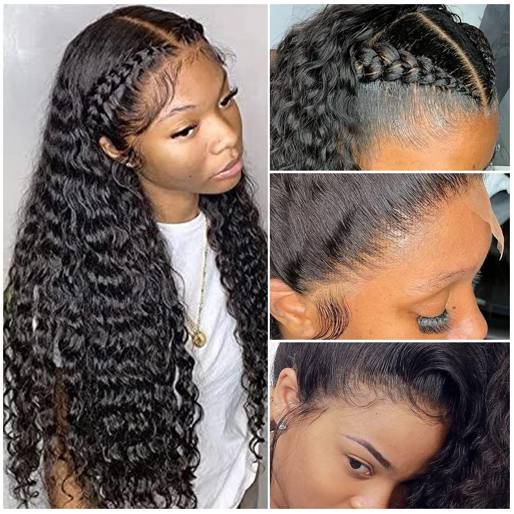 13x6 HD Transparent Lace Front Human Hair Wigs For Black Women Mongolian Deep Curly Lace Front Wig Human Hair Pre Plucked Deep Wave Frontal wig Full And Thick (13X6 Lace Front,24 Inch) 13x6 HD Transparent Lace Front Human Hair Wigs For Black Women Mongolian Deep Curly Lace Front Wig Human Hair Pre Plucked Deep Wave Frontal wig Full And Thick (13X6 Lace Front,24 Inch)