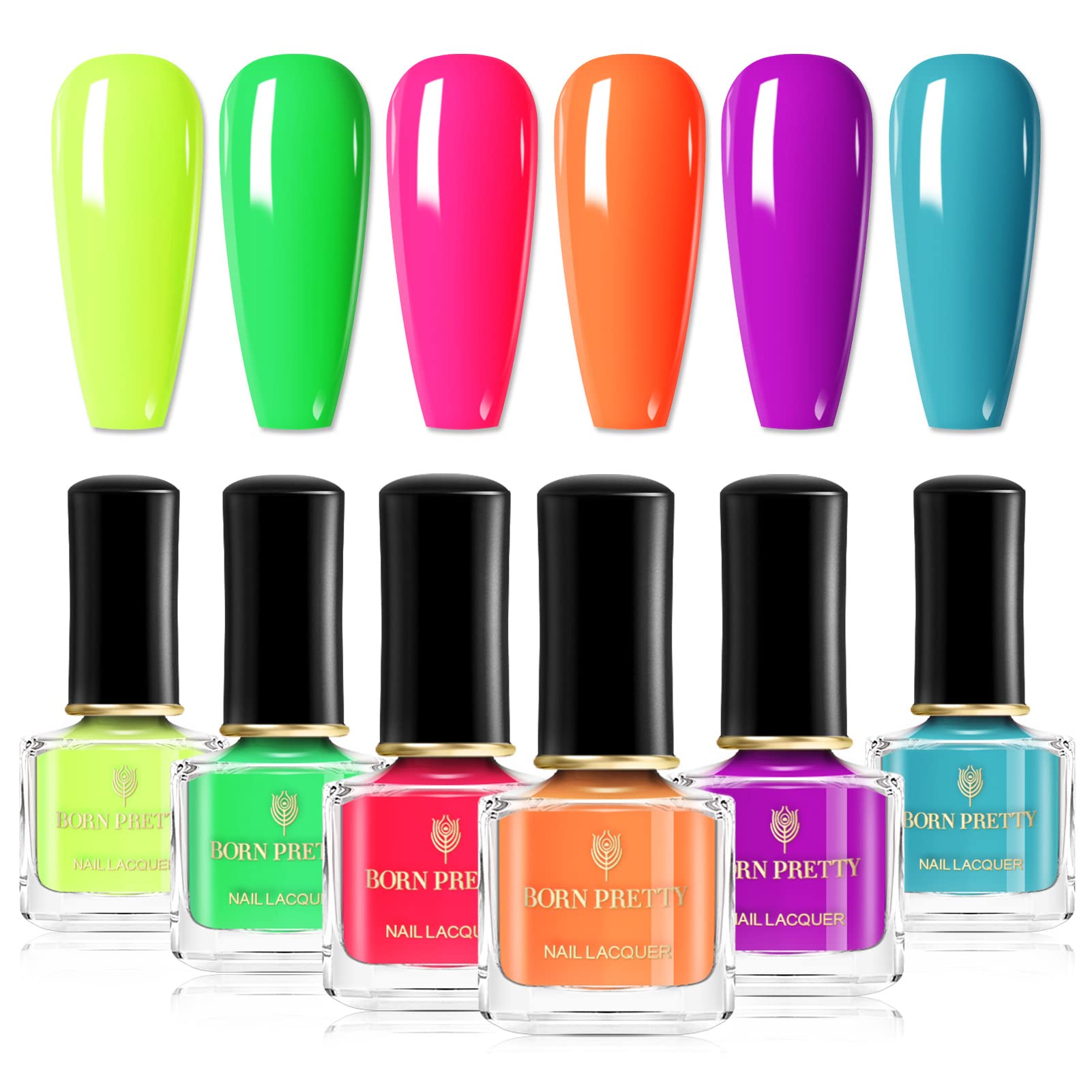 SUPWEE Neon Nail Art Gel Liner Set - 12 Colors Fluorescent Liner Gel Polish  Neon Yellow Green Orange Hot Pink Spring Summer Nail Art Painting Manicure  Soak Off UV Gel Nail Salon