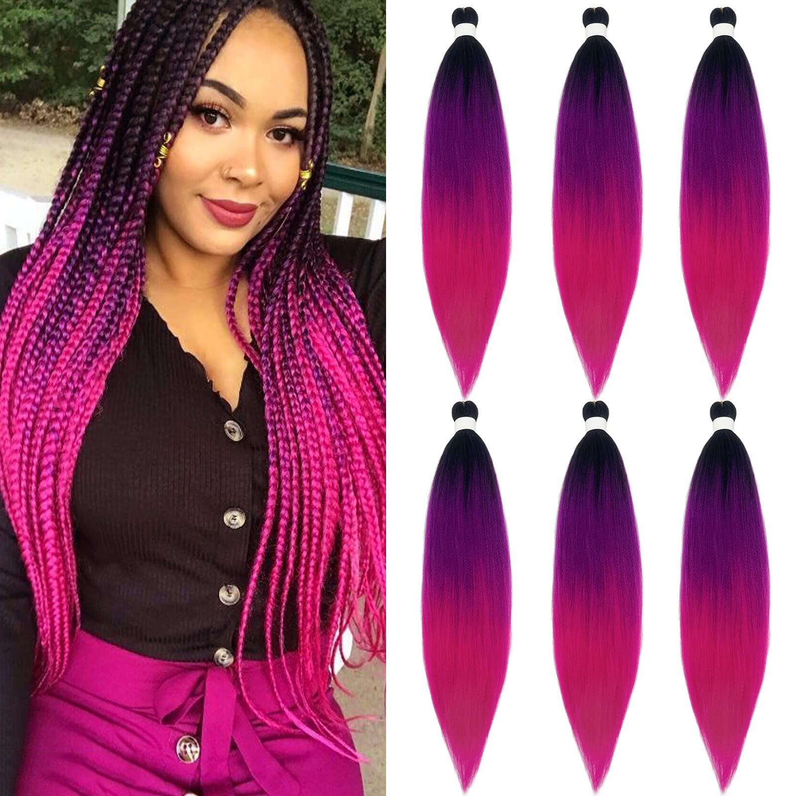  UPruyo Prestretched Pre Stretched Neon Mint Green Braiding  Hair Extensions For Braids Kanekalon Weave Colored Braiding Hair Pre  Stretched Fake Hair For Braiding