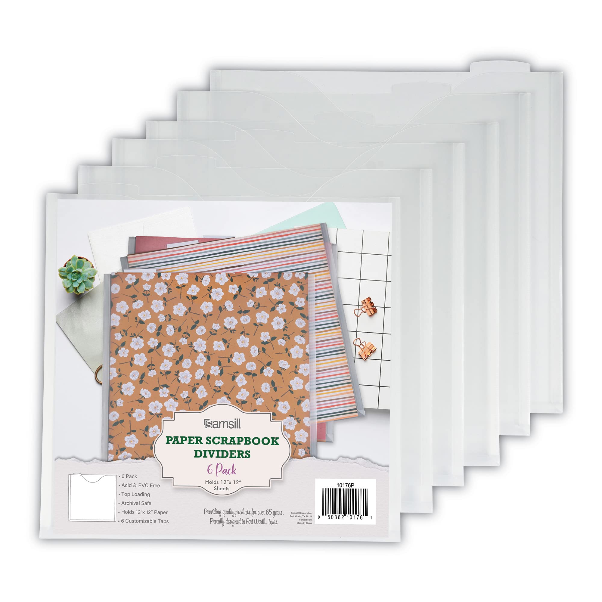 6 Pcs Scrapbook Paper Storage Organizer 12X12Inch Sheets Expanding