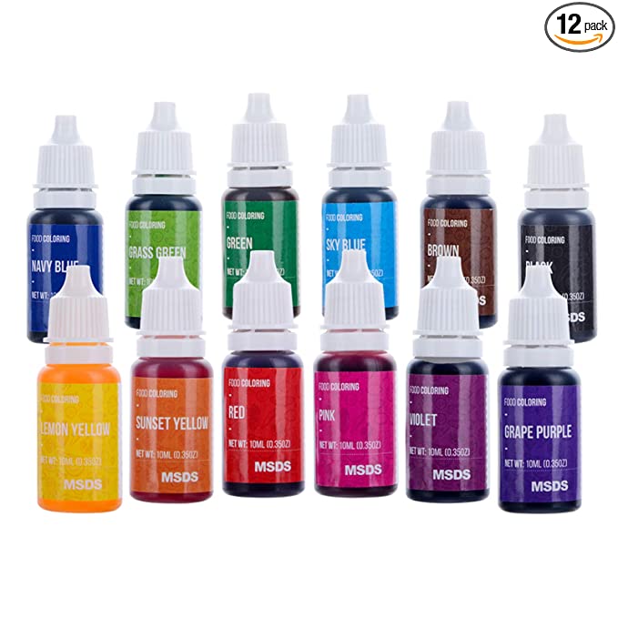 Mua 12 Colors Food Coloring, ideallife Food Grade Vibrant Cake Food  Coloring Set for Baking Decorating Fondant and Cooking - Upgraded Liquid  Concentrated Icing Food Color Dye for Slime Making DIY Crafts
