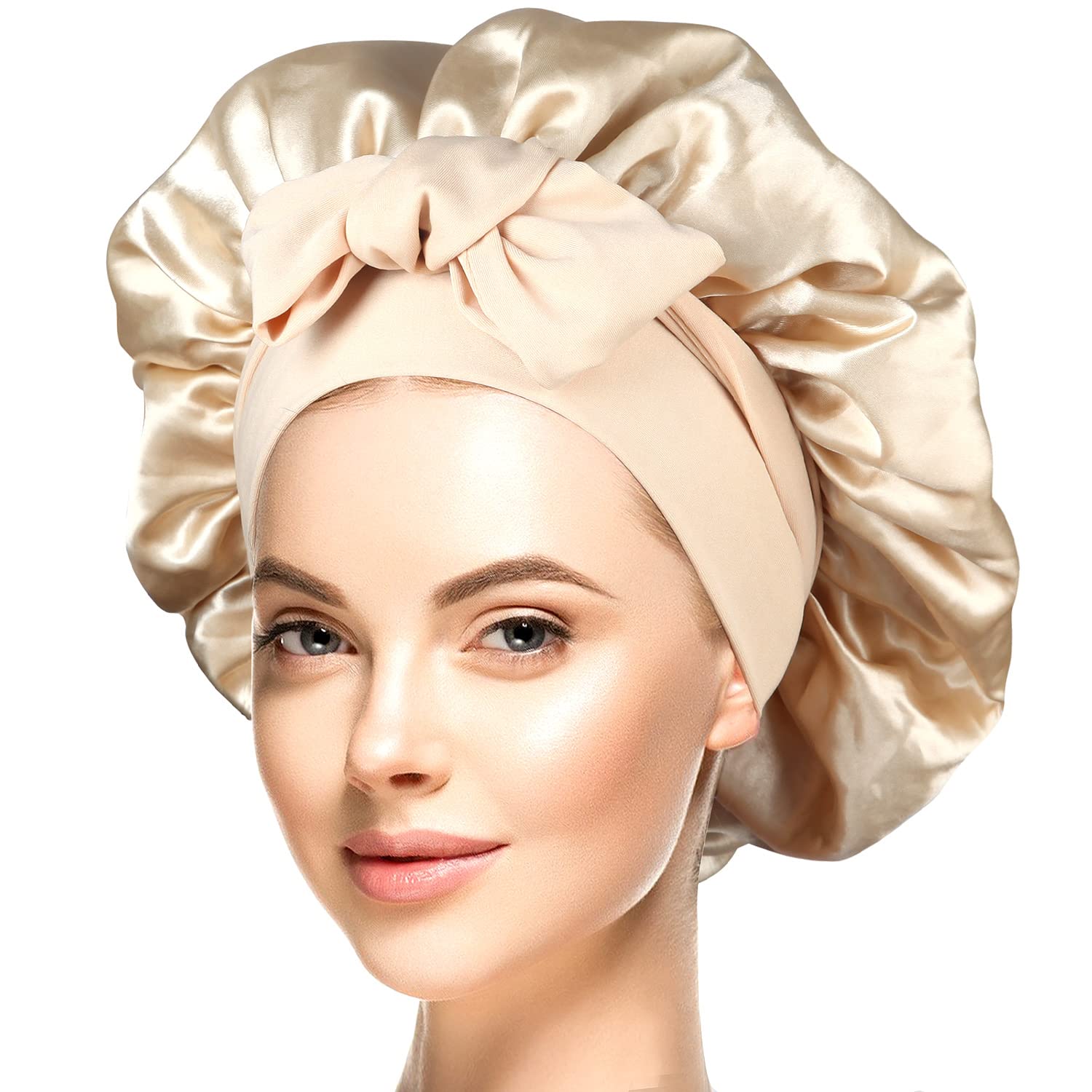 Silk Bonnet Satin Bonnet For Sleeping Bonnet With Tie Band Night Cap High  Quality