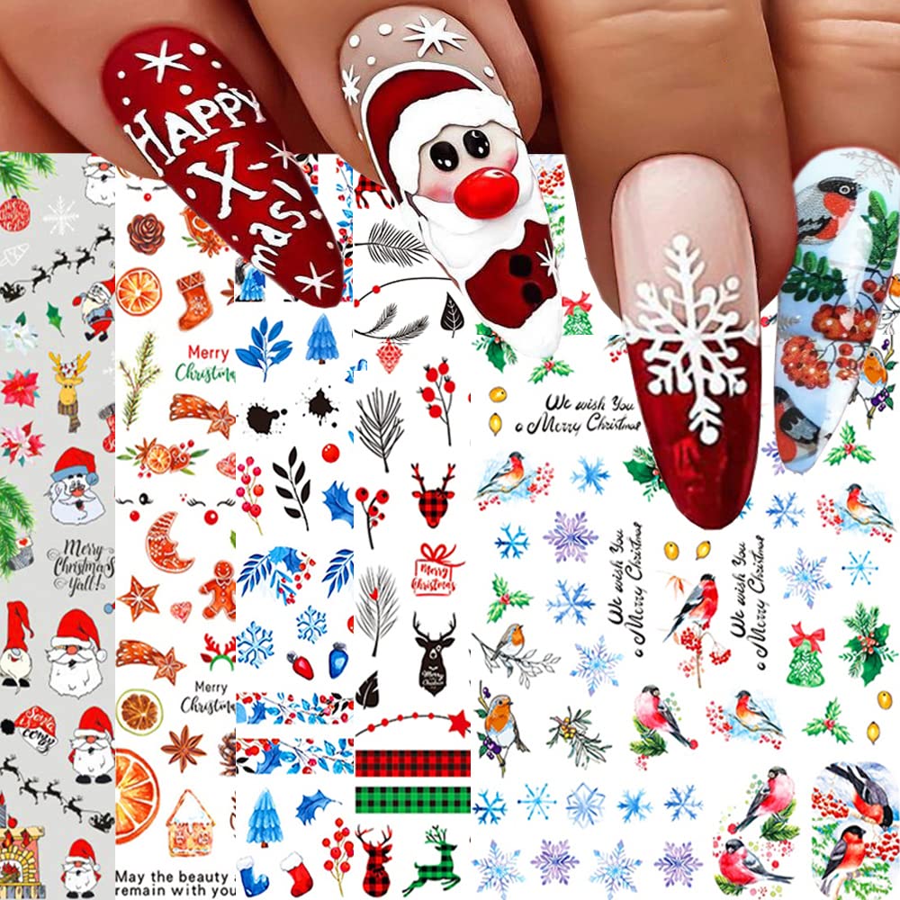 2 Sheets New Christmas Nail Stickers Set, European Style White Snowflakes  Nail Art Decals For Christmas Nail Decorations Or Nail Art Gifts For Girls  | SHEIN USA