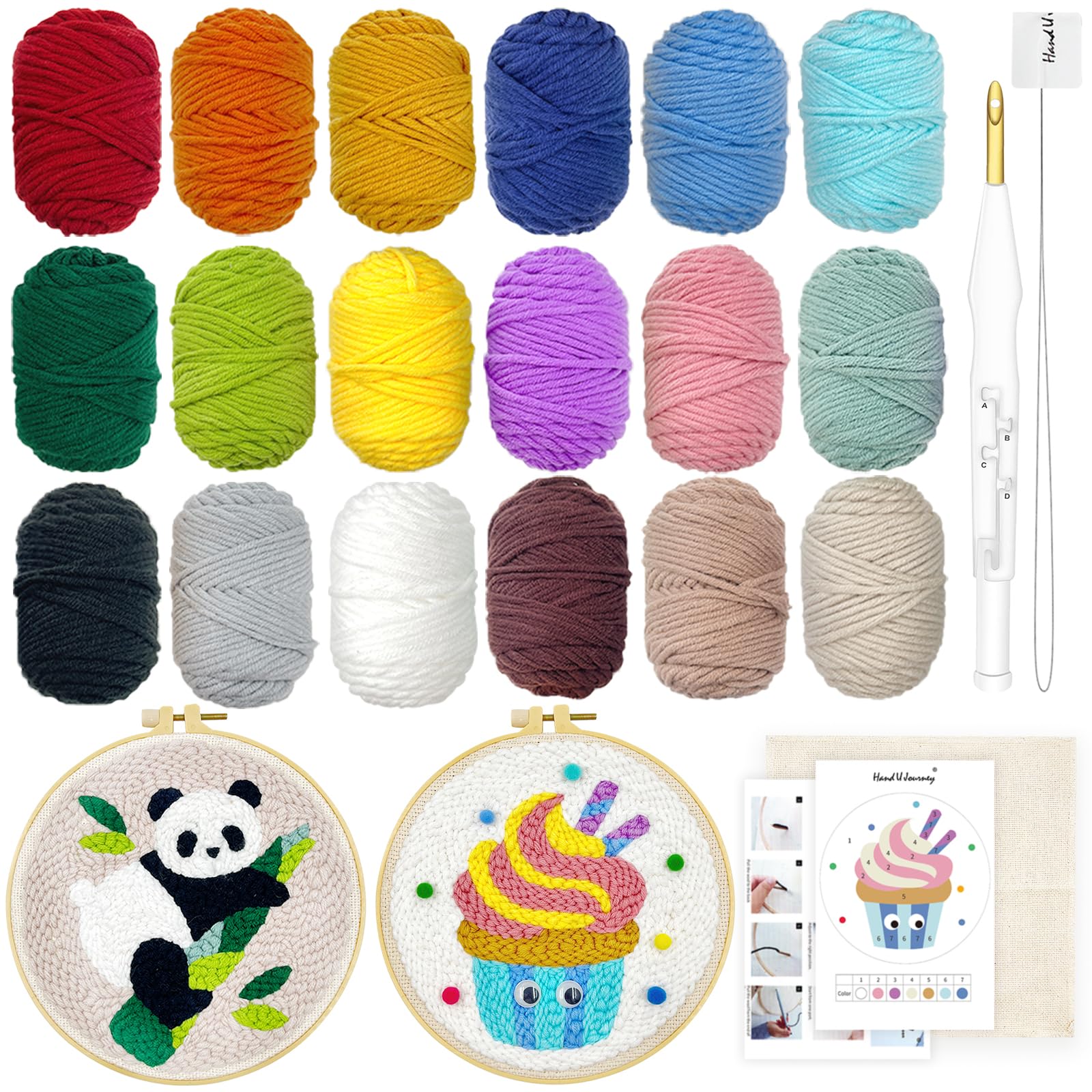 Diy Punch Needle Embroidery Kit  Punch Needle Kit Beginners Kids - Wool  Picture Diy - Aliexpress